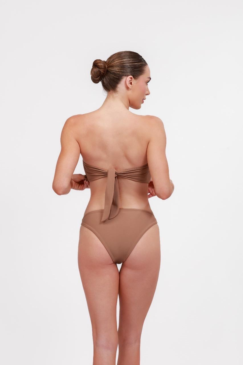 “Cocoa Weave” Bandeau Bikini Set