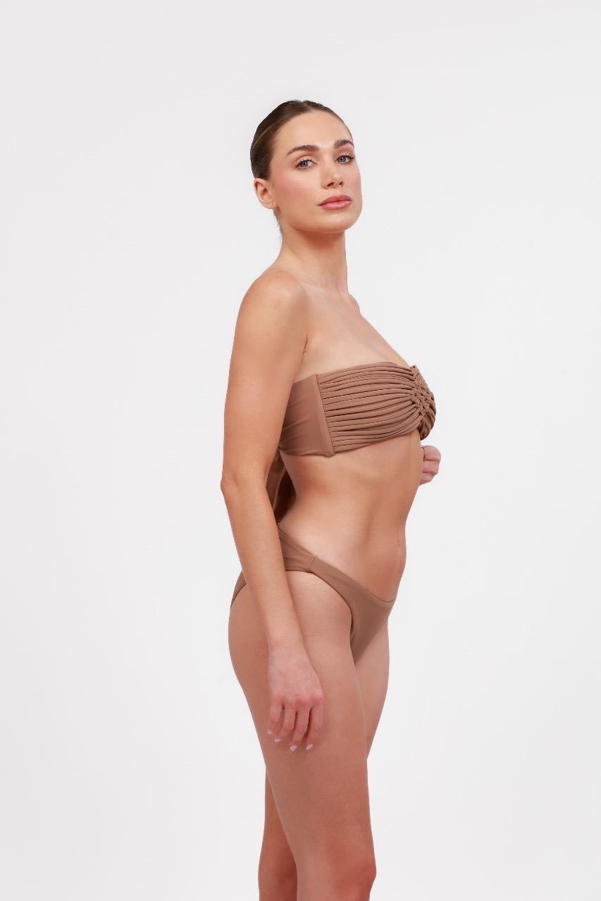 “Cocoa Weave” Bandeau Bikini Set