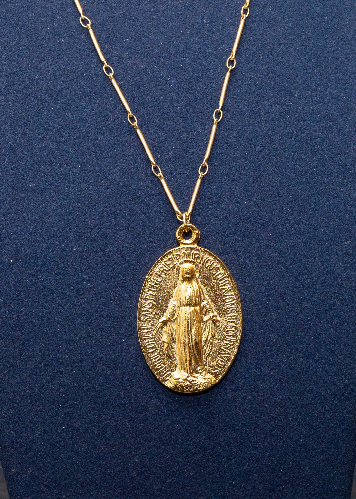 Miraculous Grace Oval Pendant Necklace