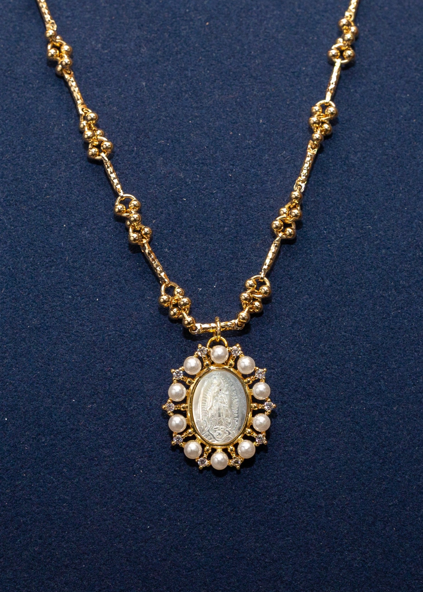 Pearl Halo Medallion Necklace