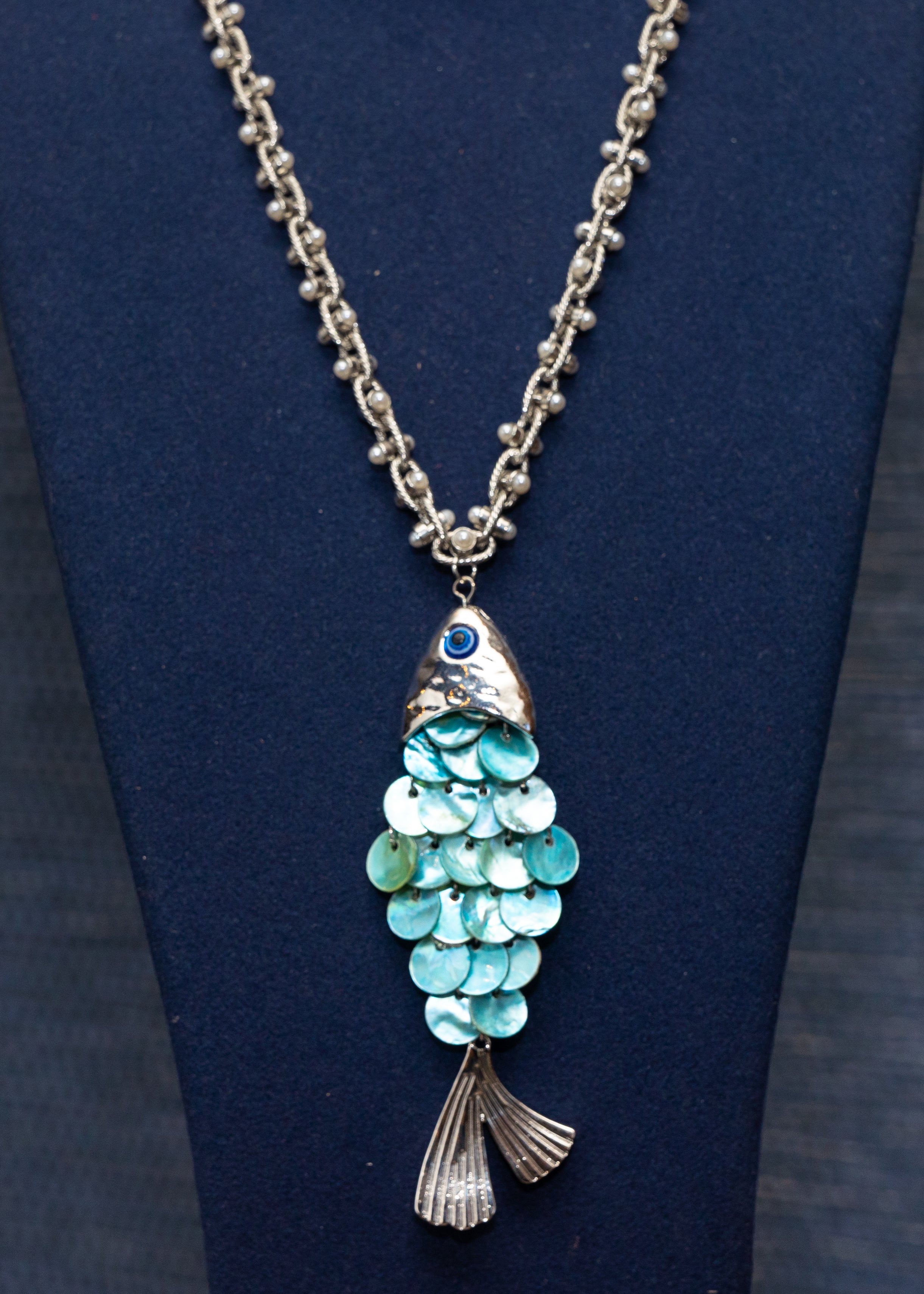 Turquoise Fish Pendant Necklace