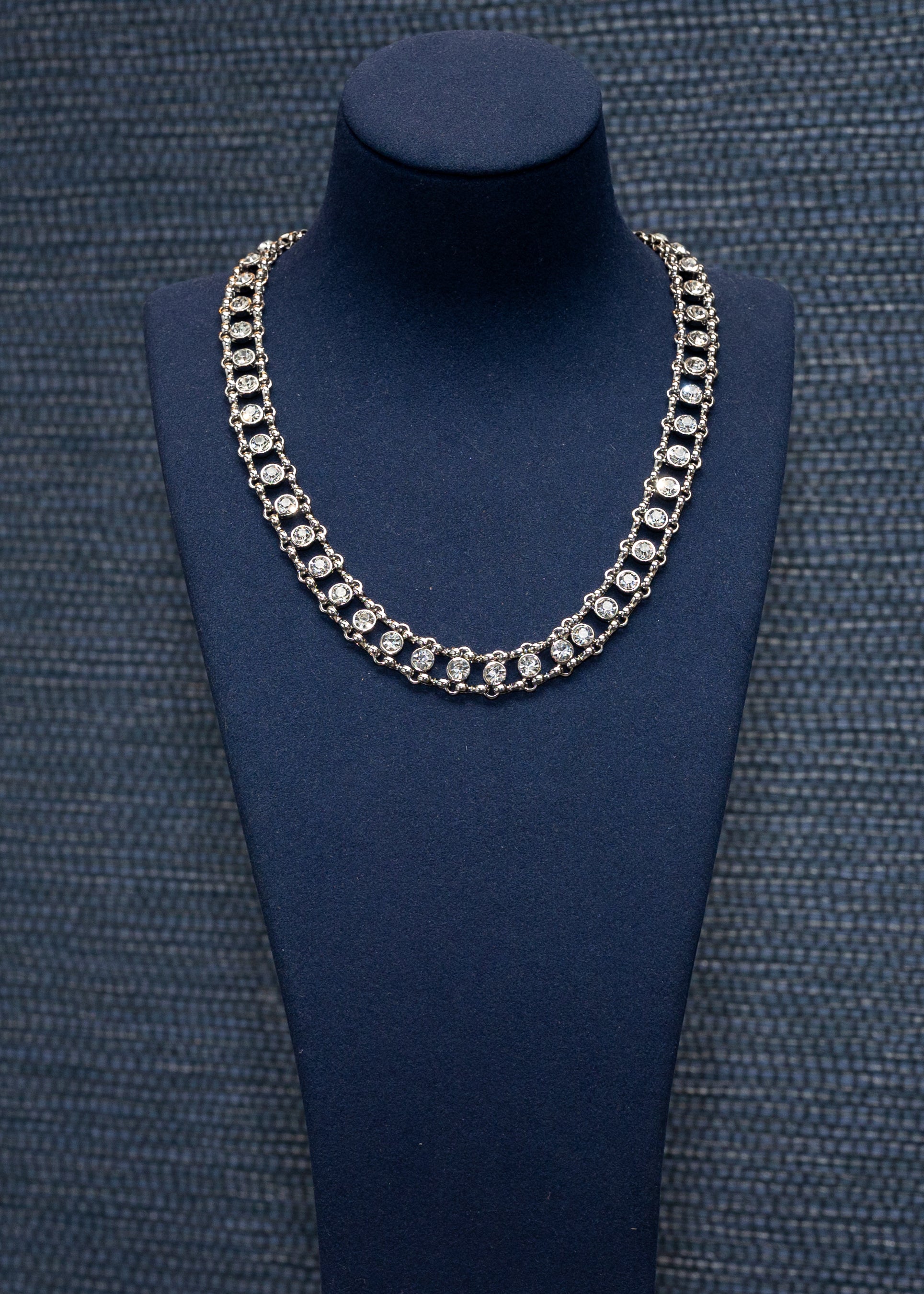 Double Row Crystal Chain Necklace