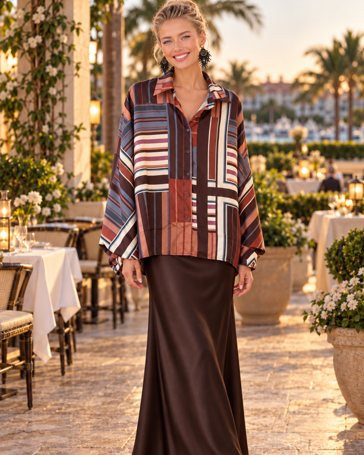 Mosaic Oversized Stripe Blouse