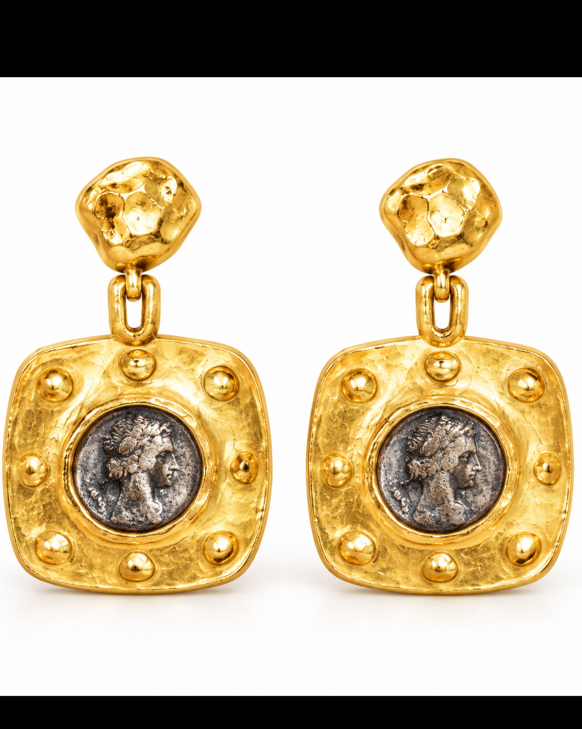Roman Coin Statement Earrings