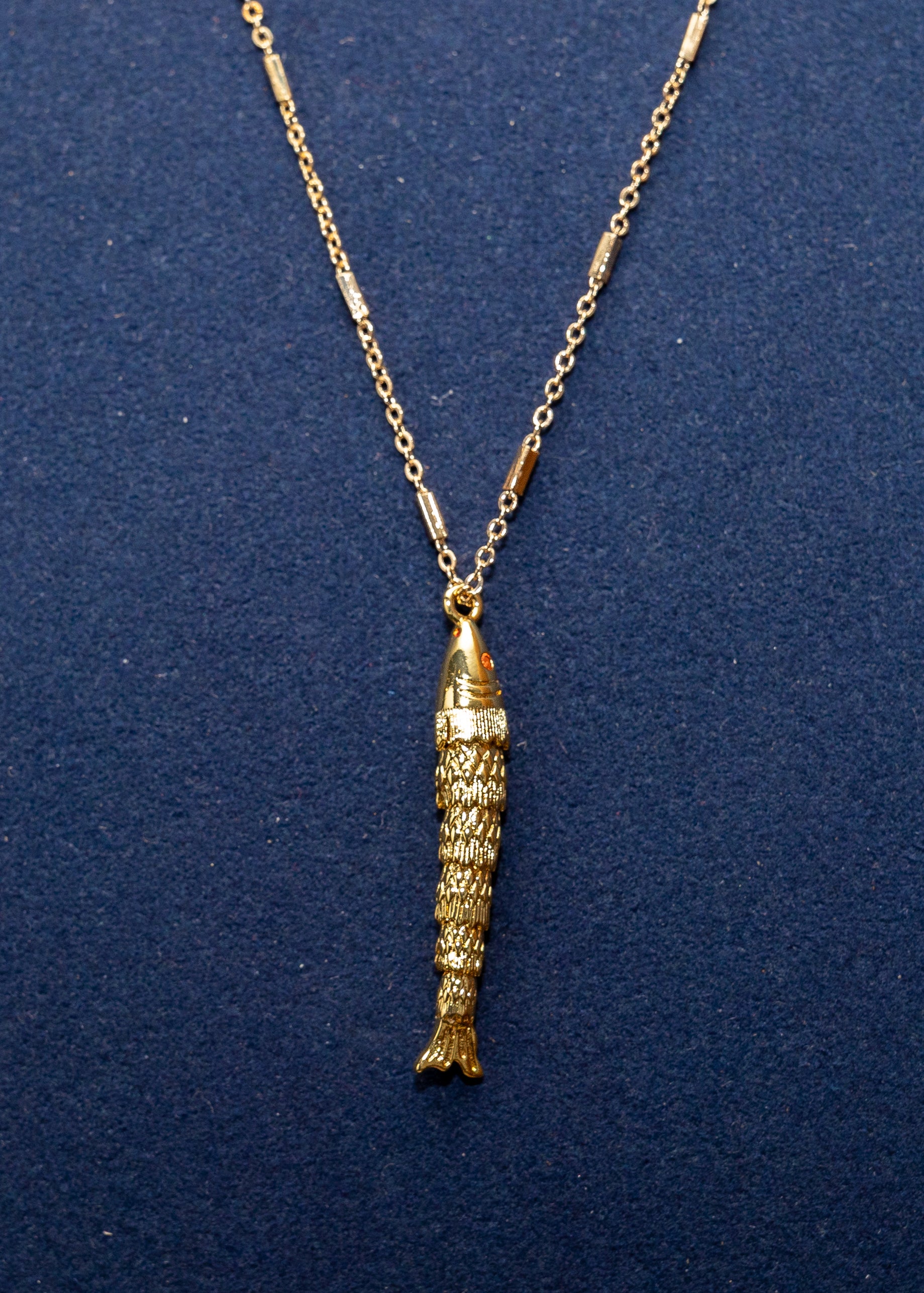 Golden Fish Pendant Necklace