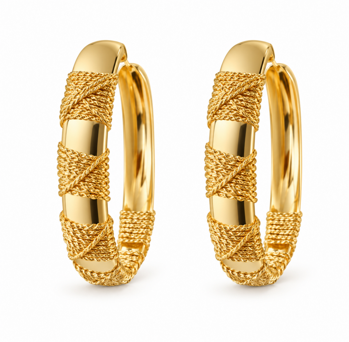 Gold Thread Wire Hoops