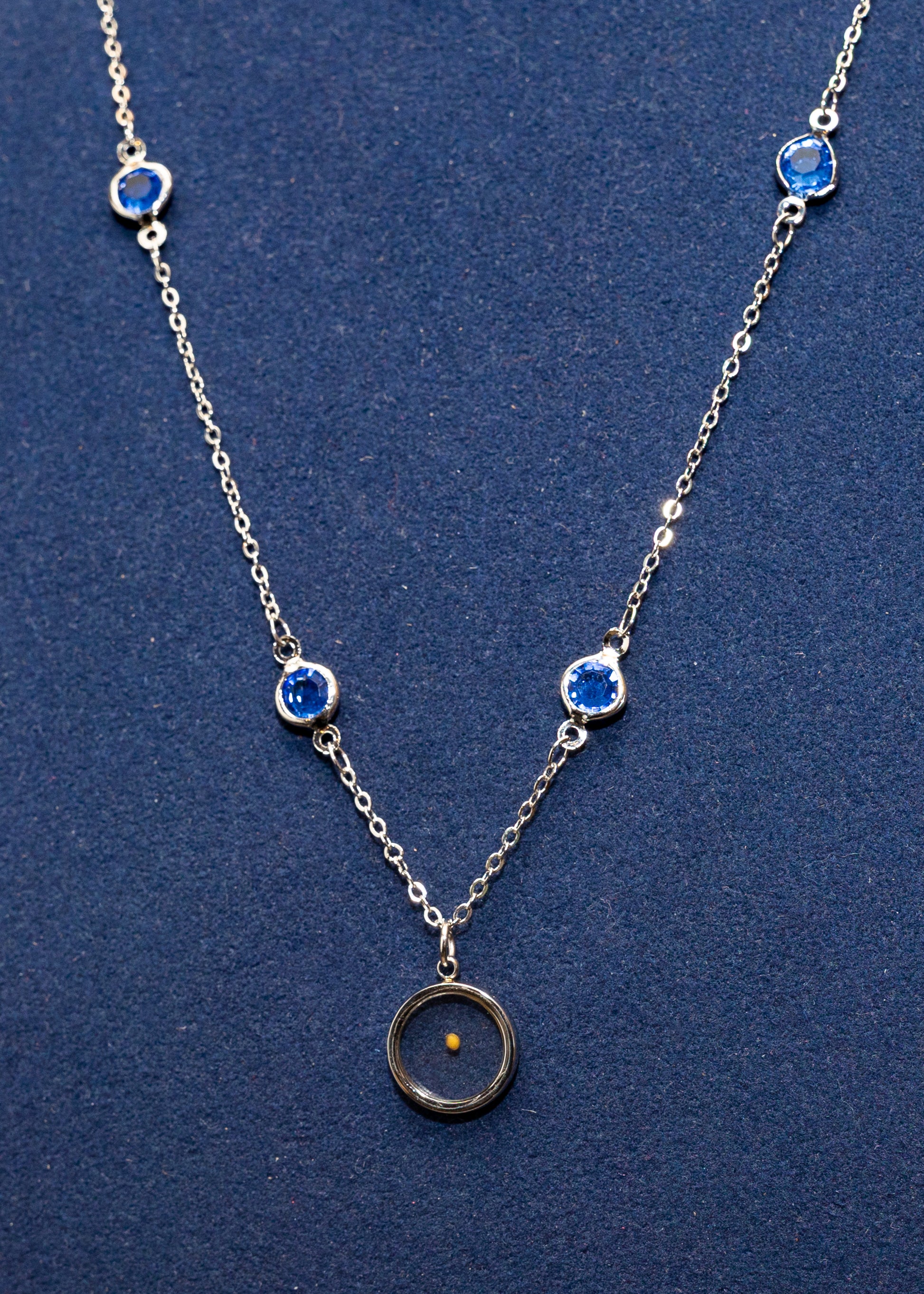Mustard Seed Blue Crystal Necklace