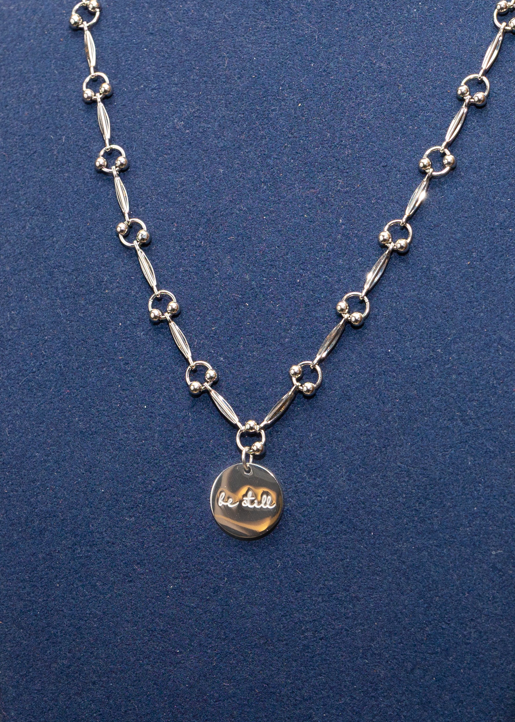 "Be Still" Chain Medallion Necklace