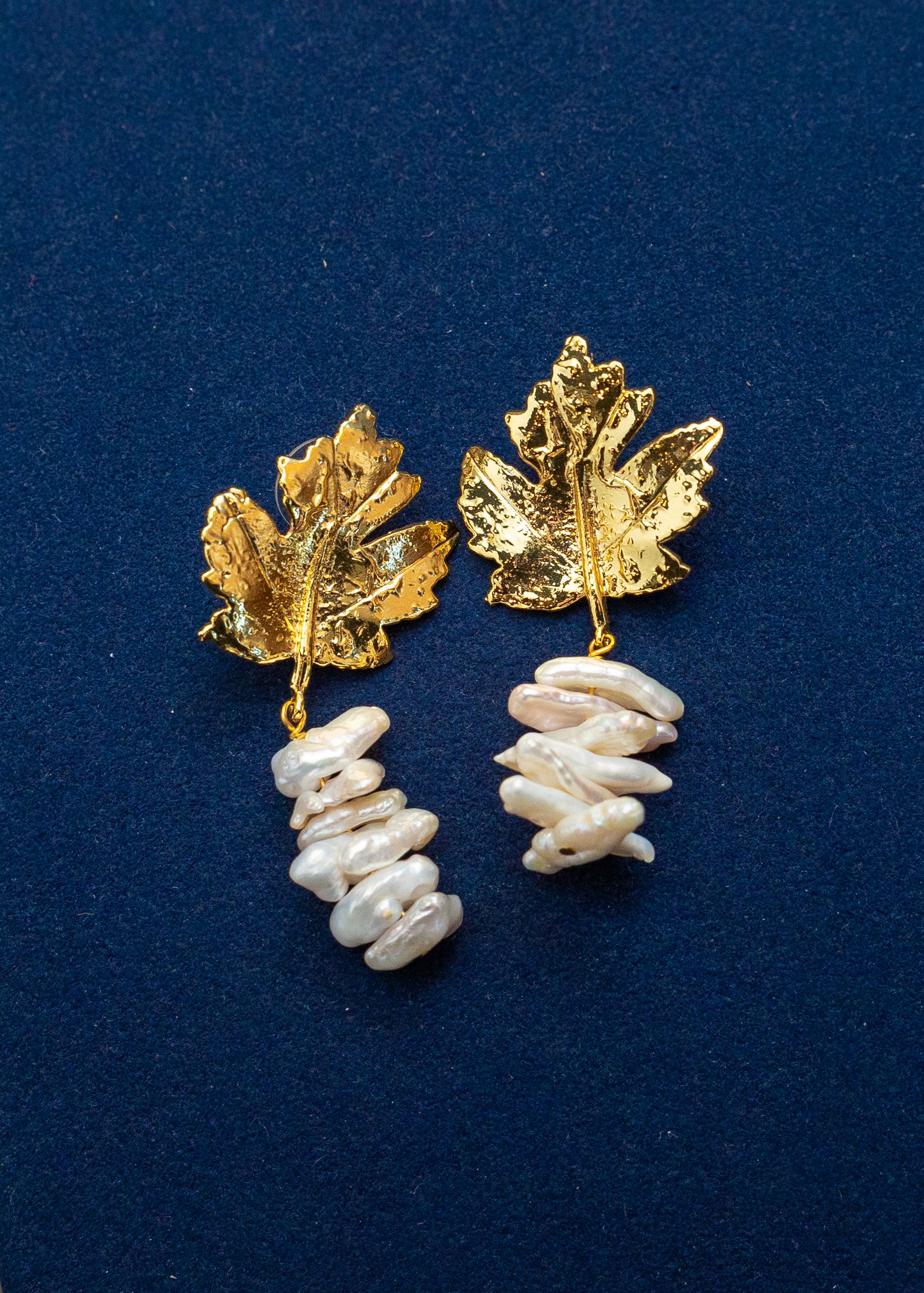 Golden Vineyard Pearl Cluster Earrings