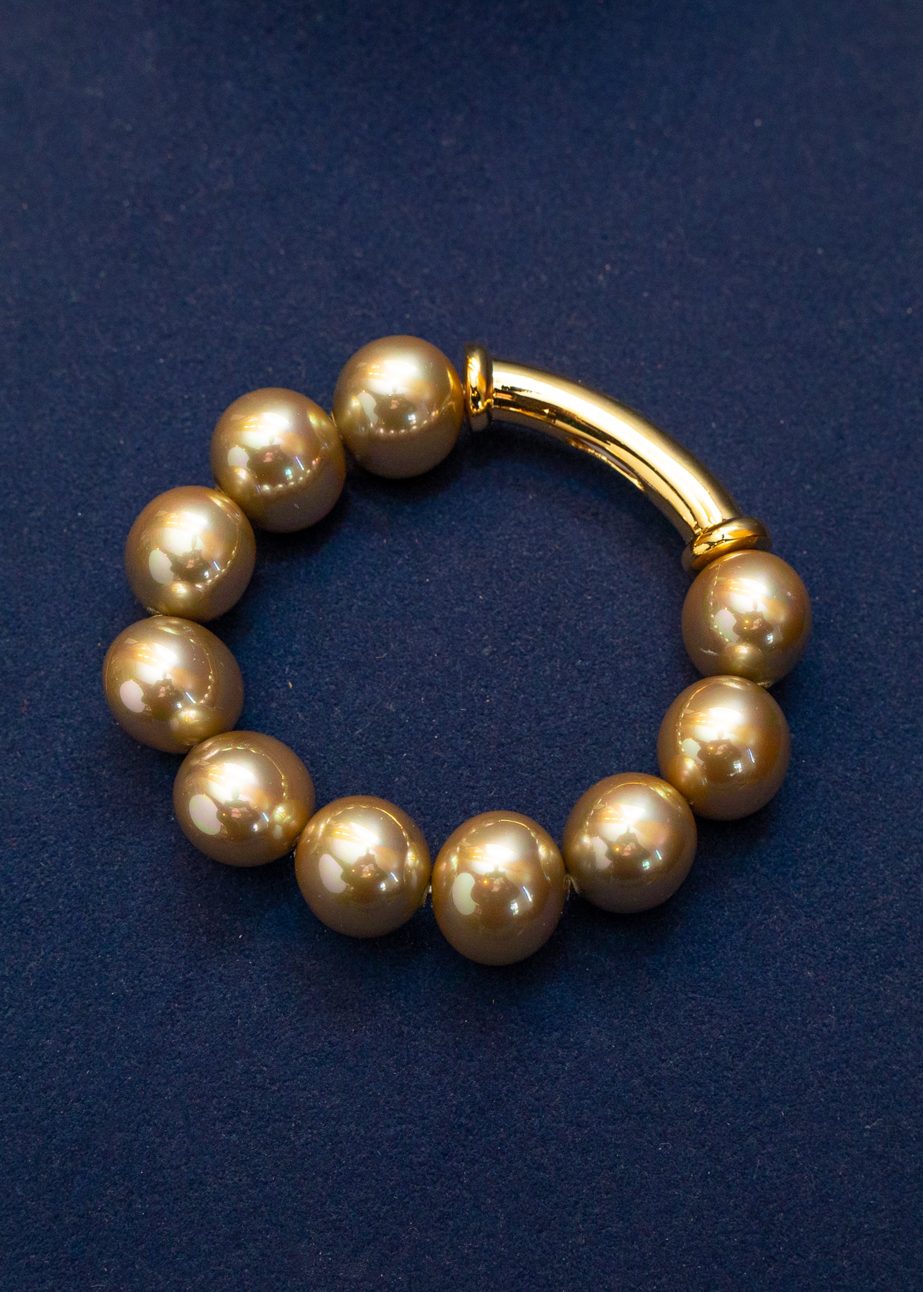 Golden Orbit Pearl Bracelet