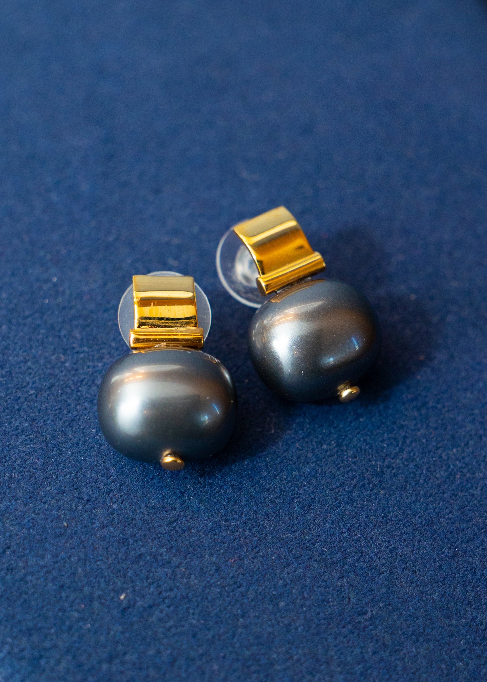 Midnight Pearl Drop Studs