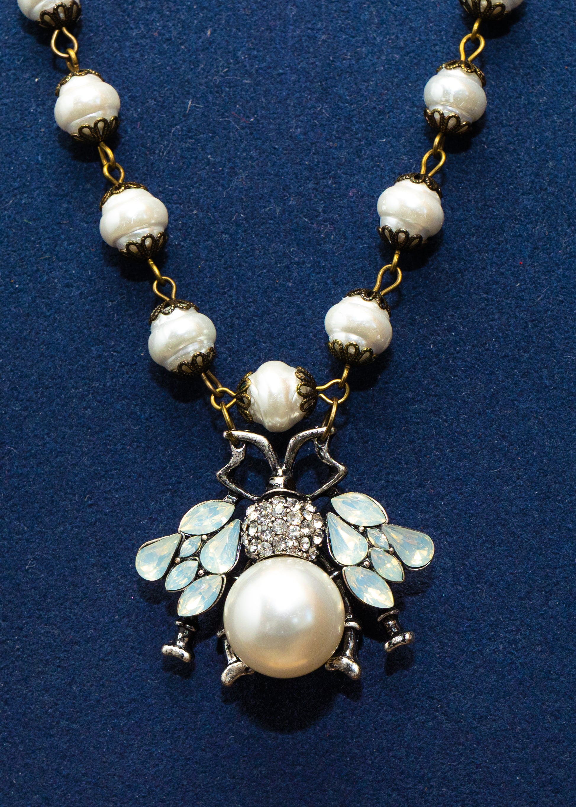 Pearl Bee Pendant Necklace