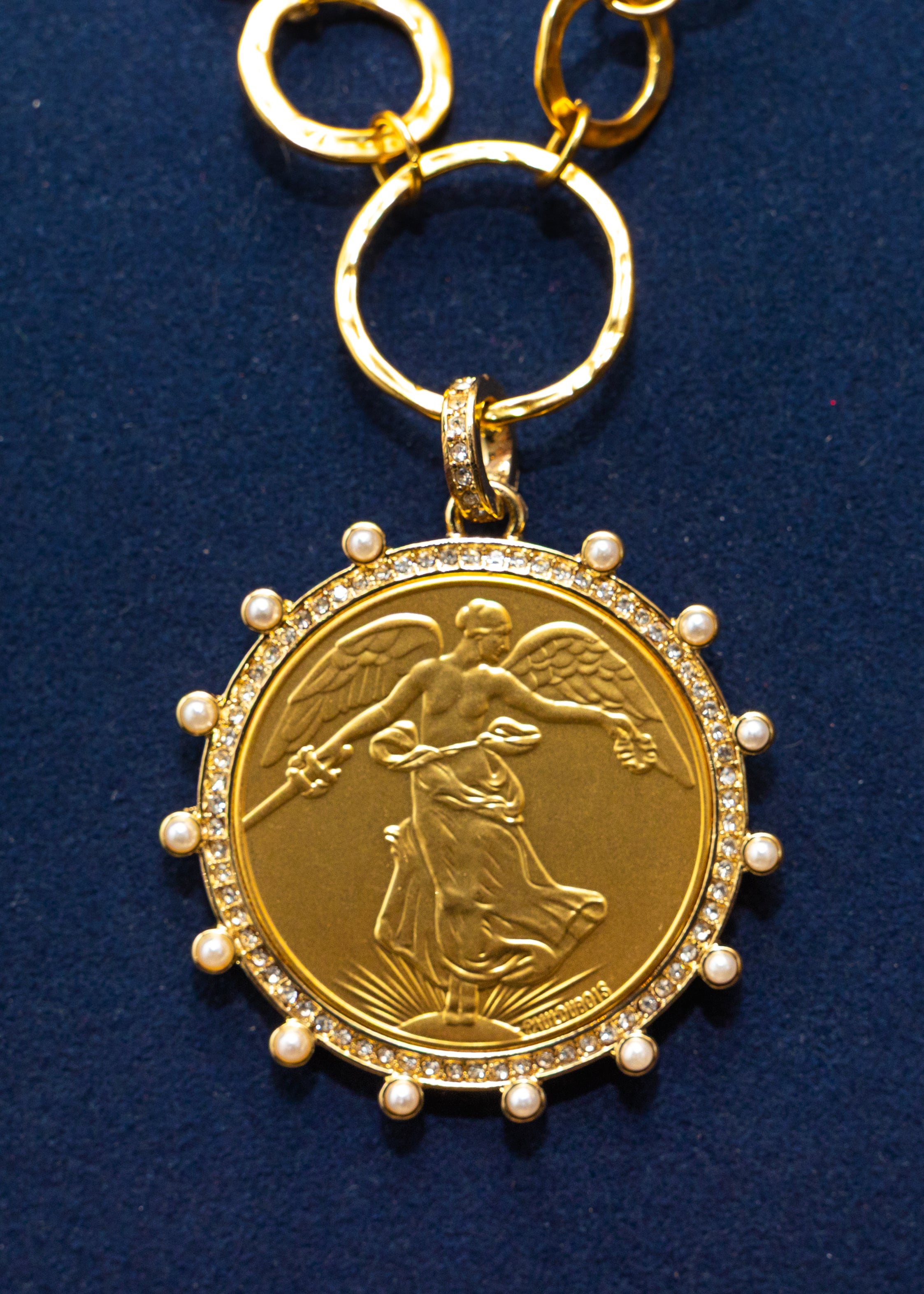 Gold Medallion Chain Necklace