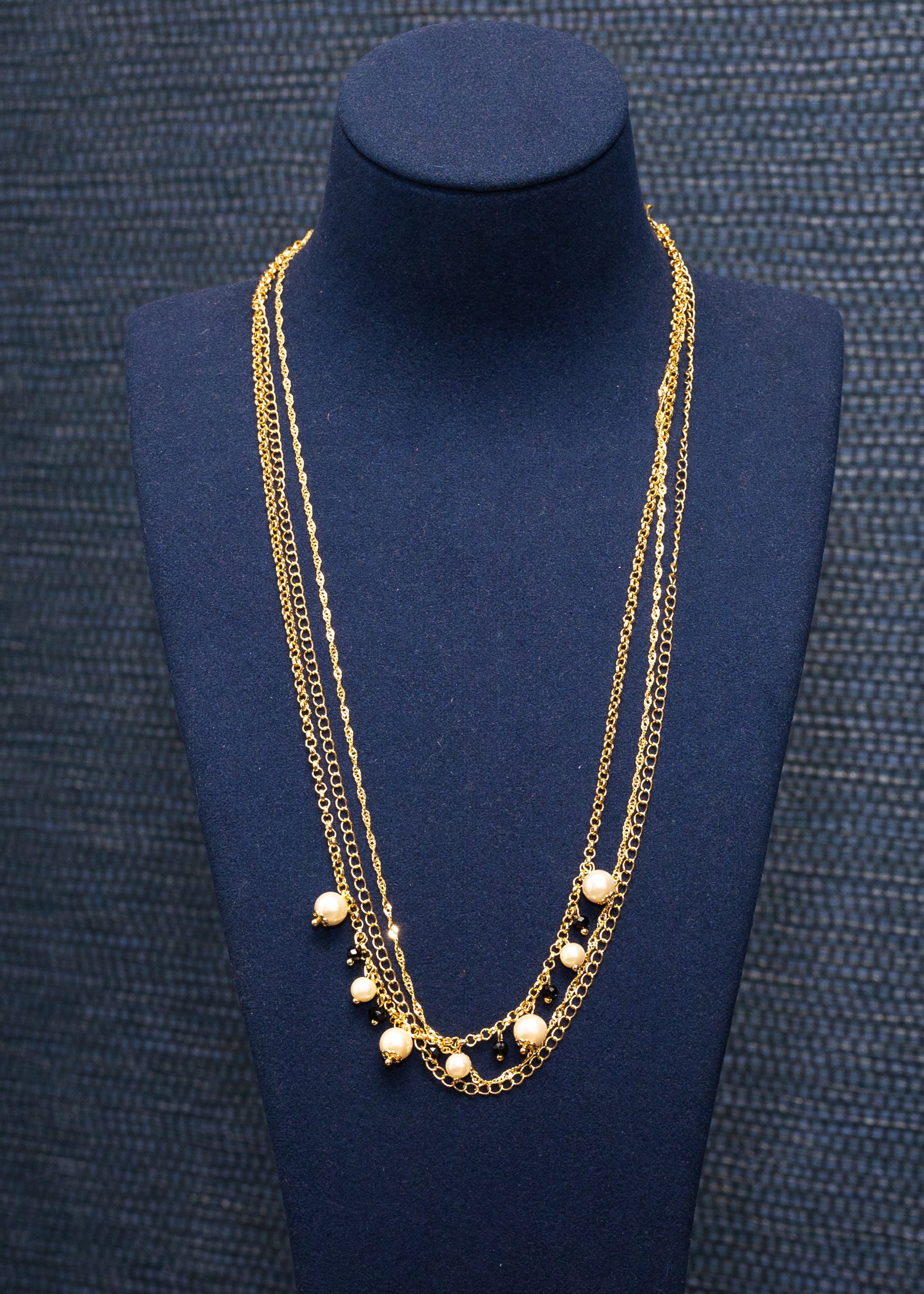Pearl Drift Layered Chain Necklace