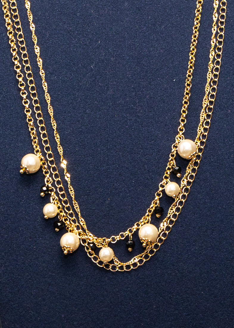 Pearl Drift Layered Chain Necklace