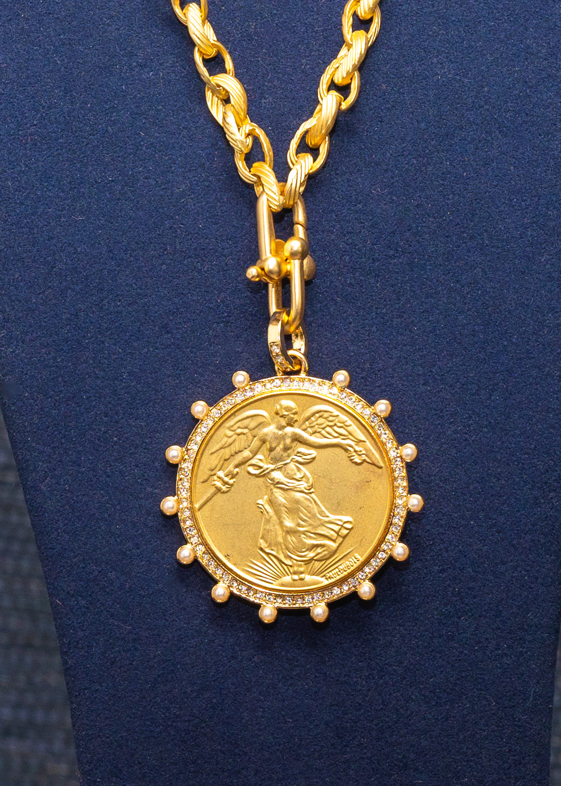 Rope Chain Coin Charm Necklace