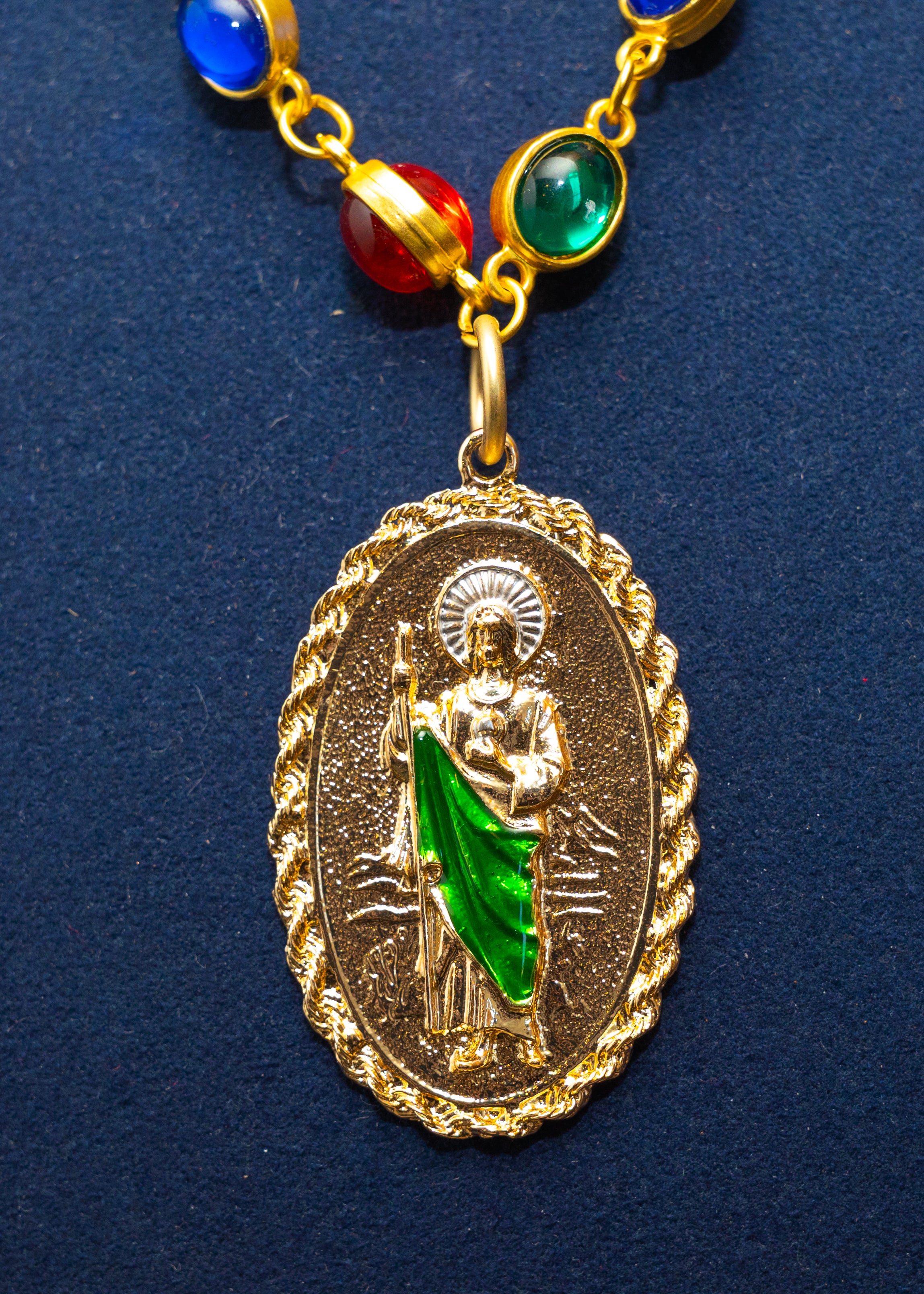 Emerald Saint Medallion Necklace