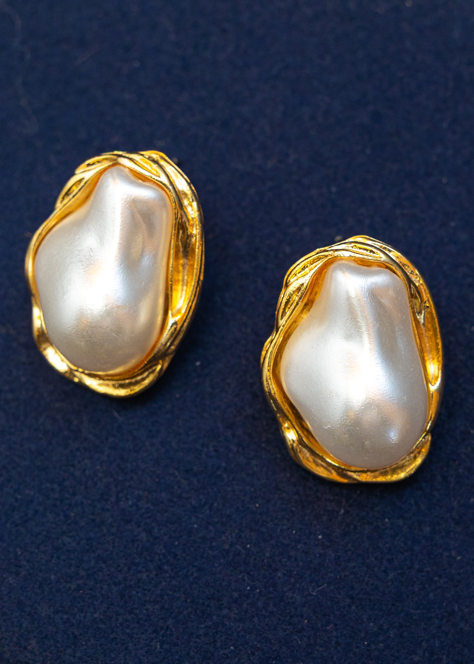 Classic Baroque Pearl Stud Earrings