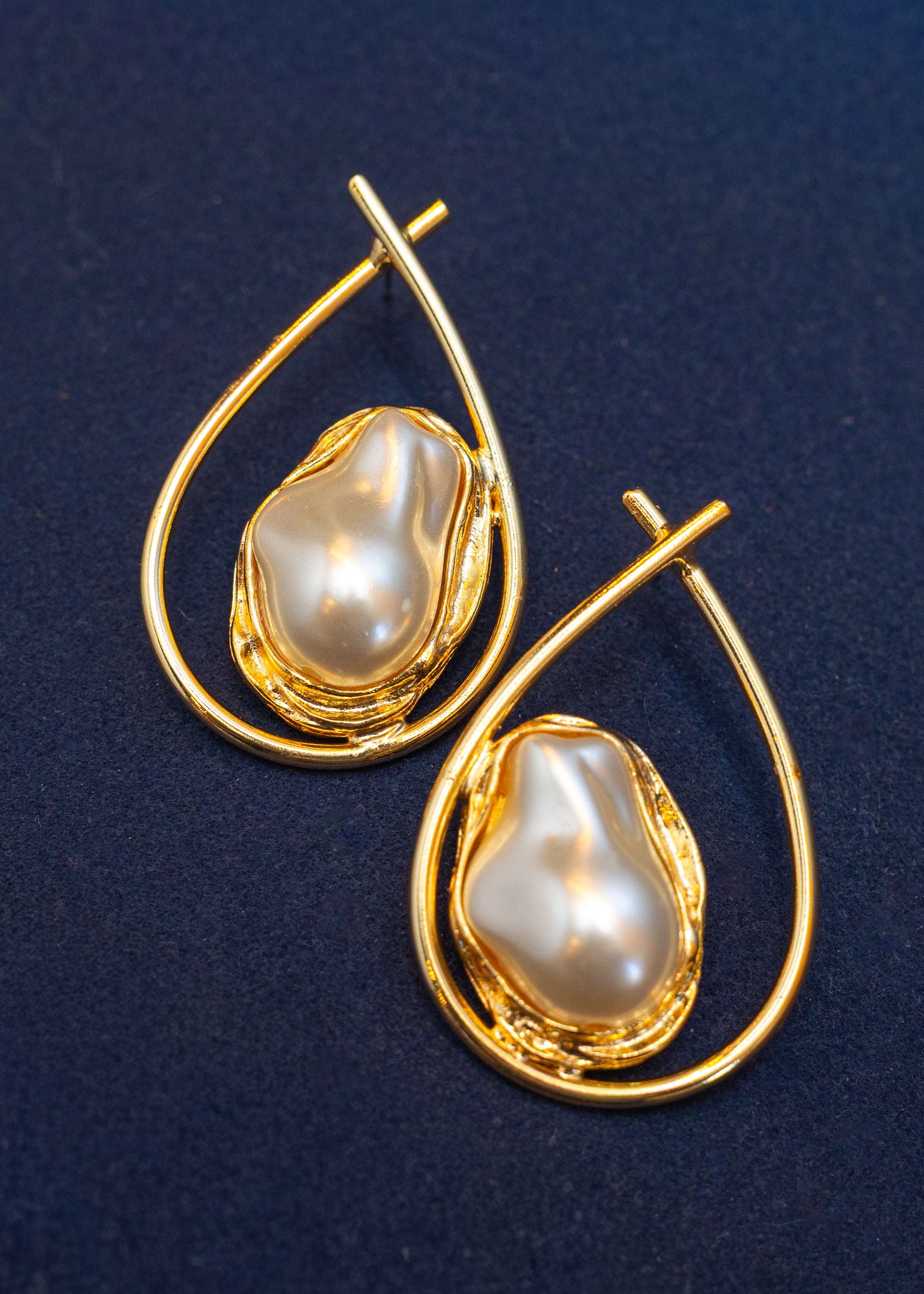 Baroque Pearl Stud Earrings