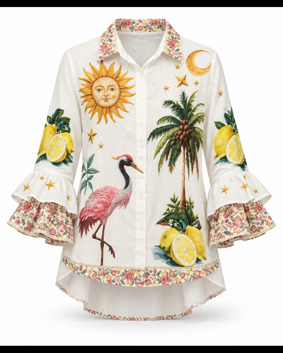 Sole &amp; Luna Tropical Ruffle Blouse