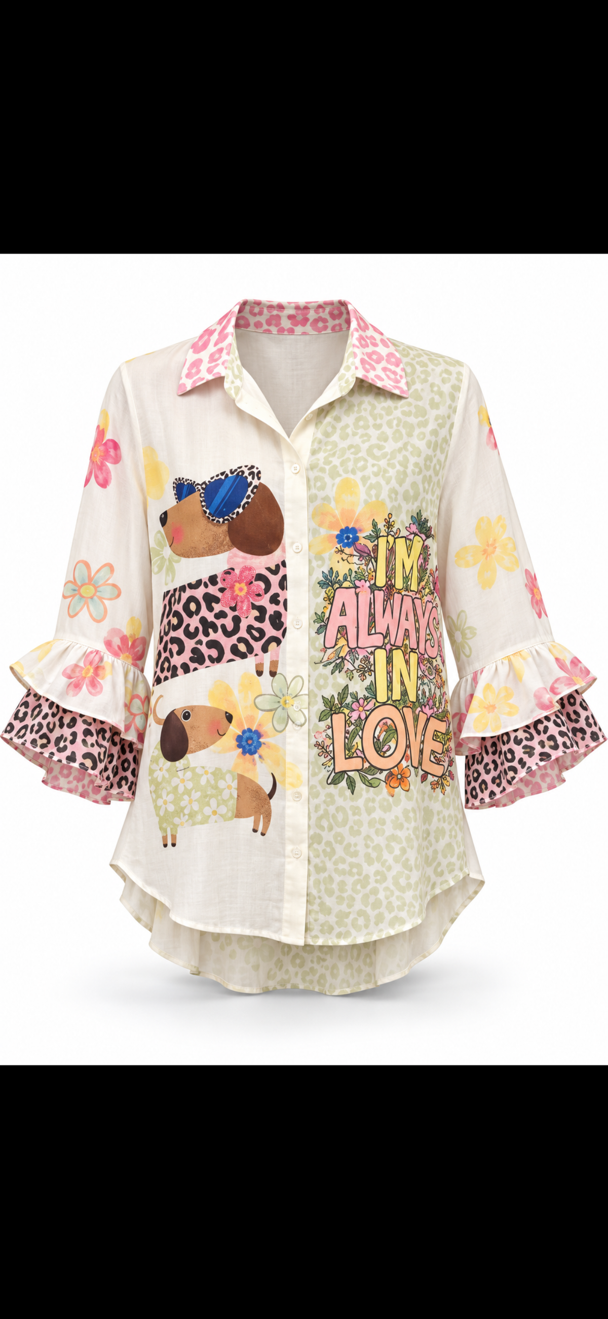 Puppy Love Ruffle Blouse