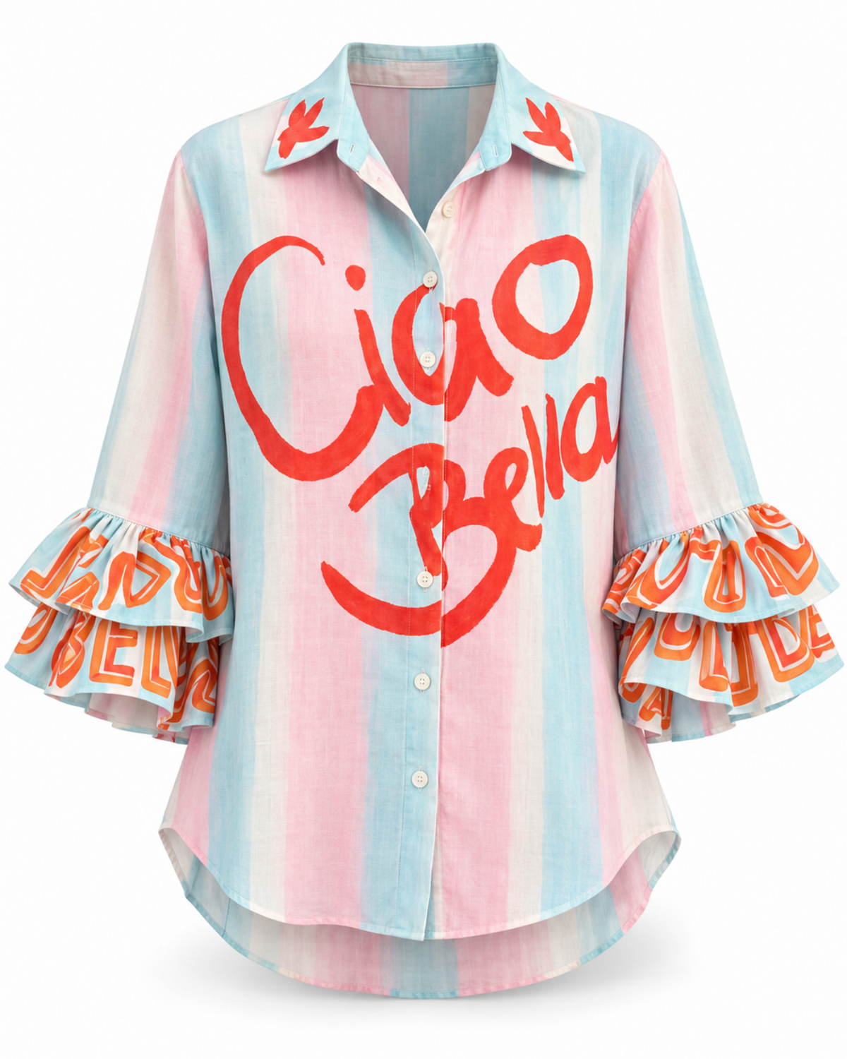 Ciao Bella Tropical Ruffle Blouse