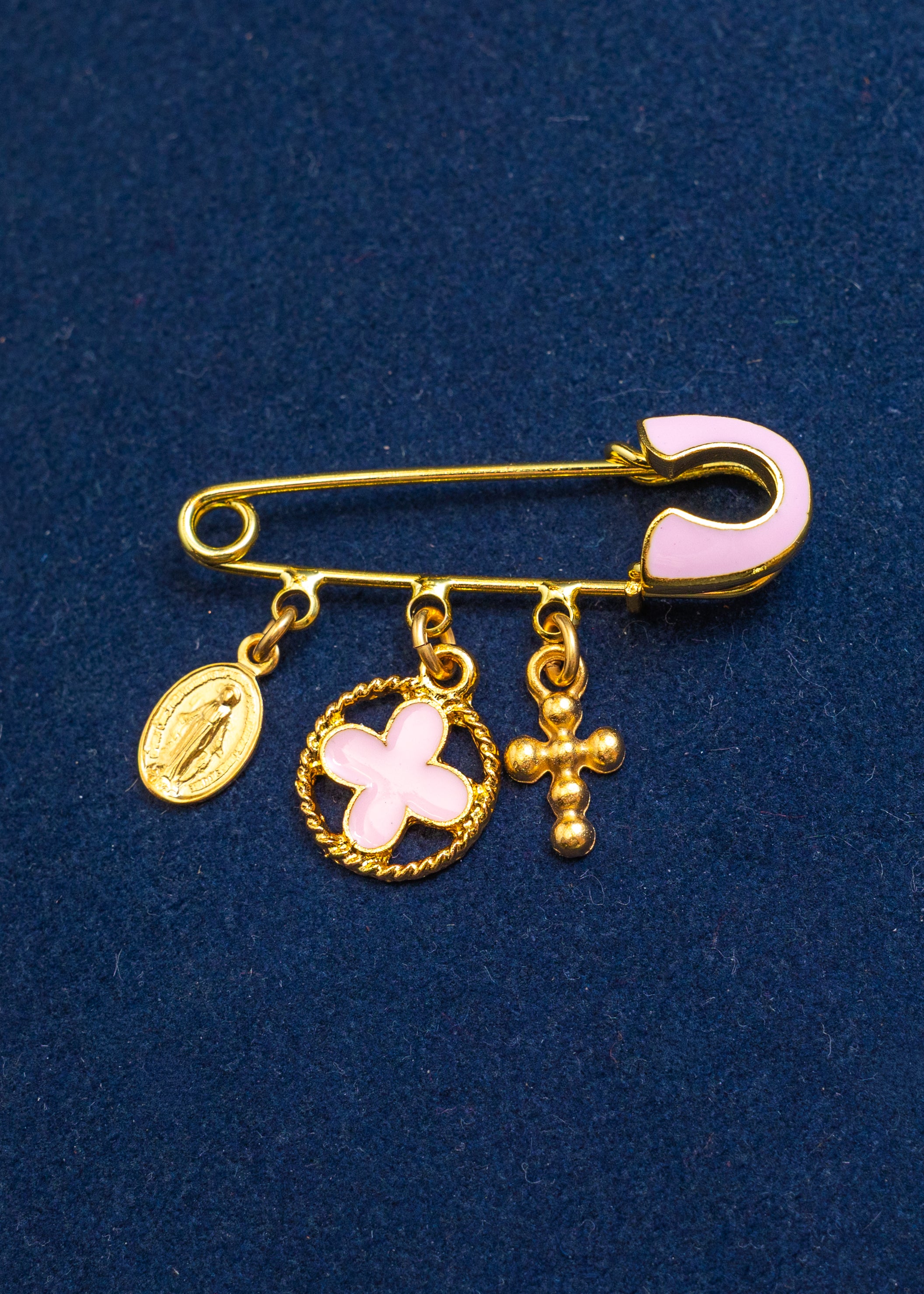 Enamel Charm Safety Pin Brooch
