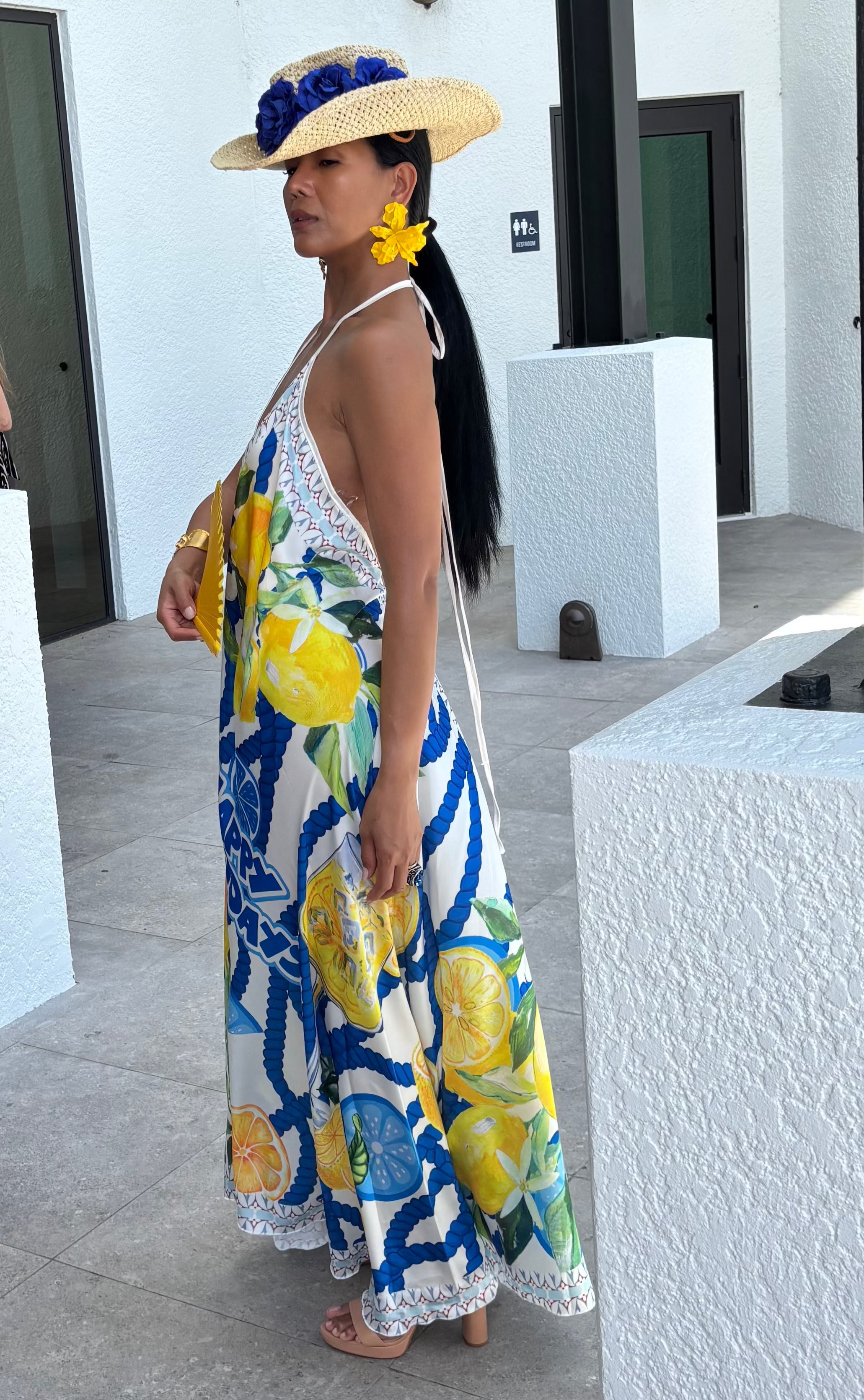 Blue Lemon Halter Dress