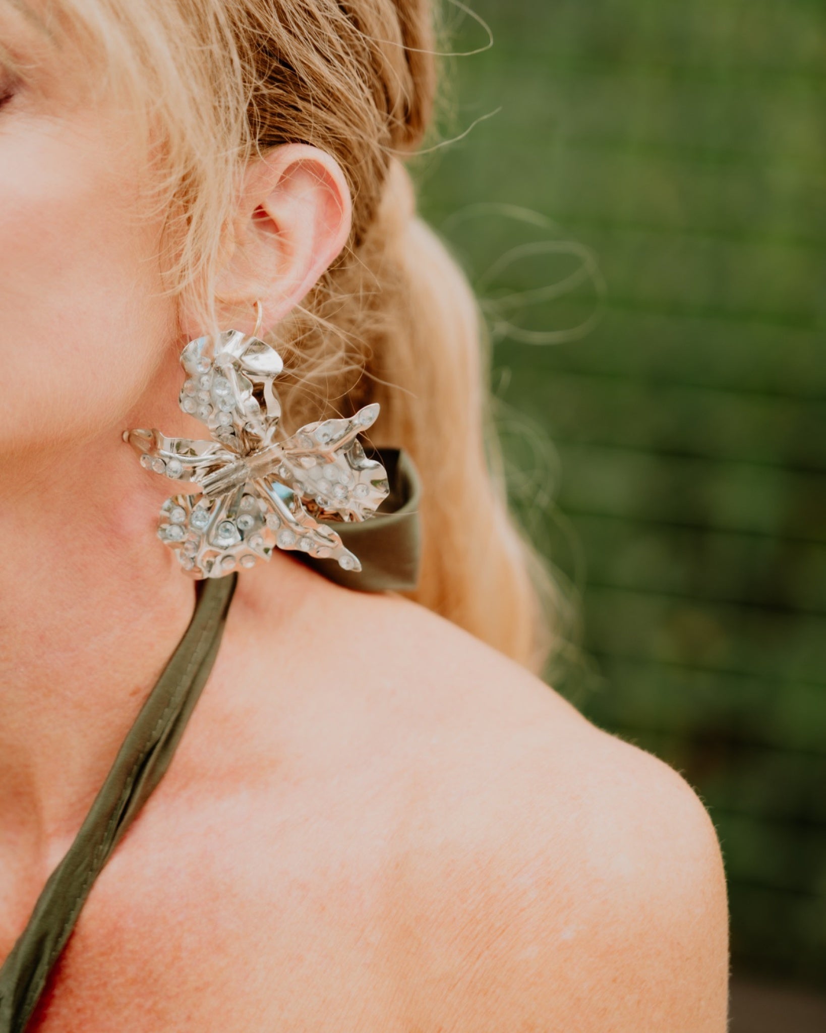 Orchid Petal Gold/Silver Statement Earrings