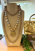 Load image into Gallery viewer, COIN NECKLACE w/GOLD/SILVER BAROQUE PEARLS
