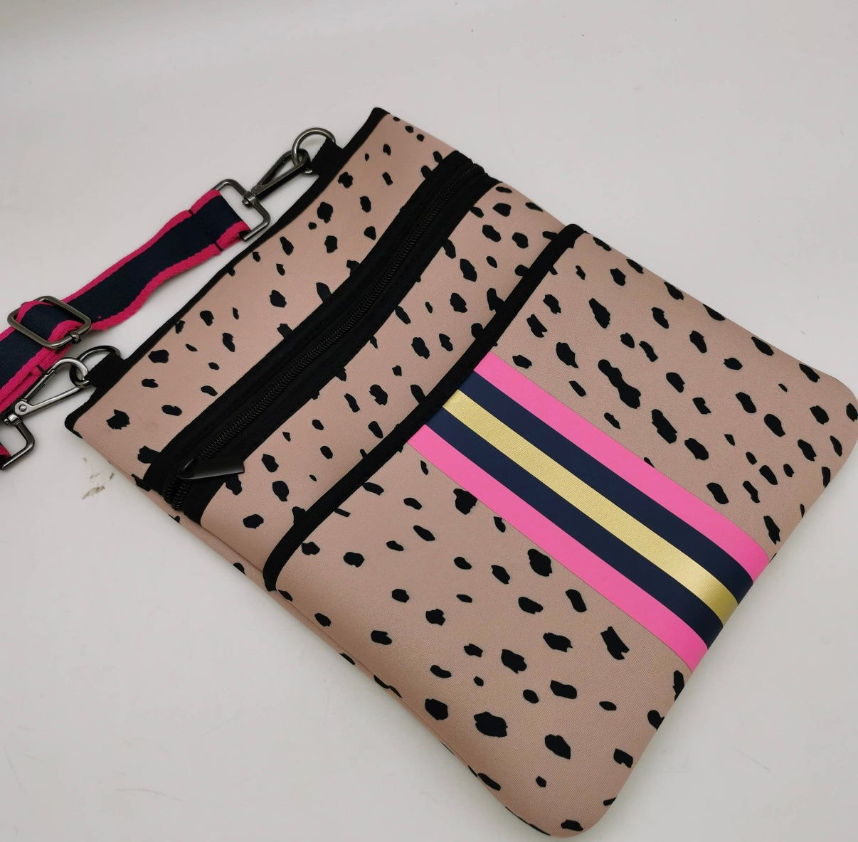 Leopard Stripe Crossbody Pouch