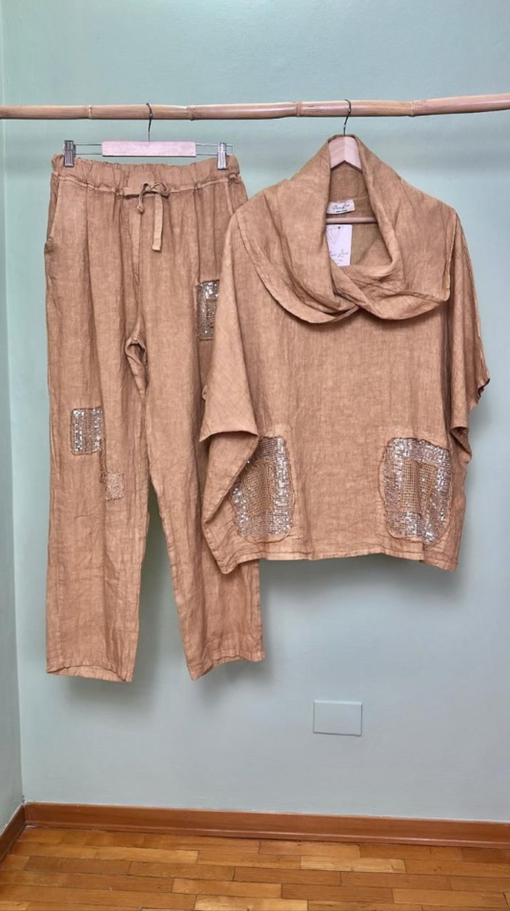 Sequin Linen Lounge Set
