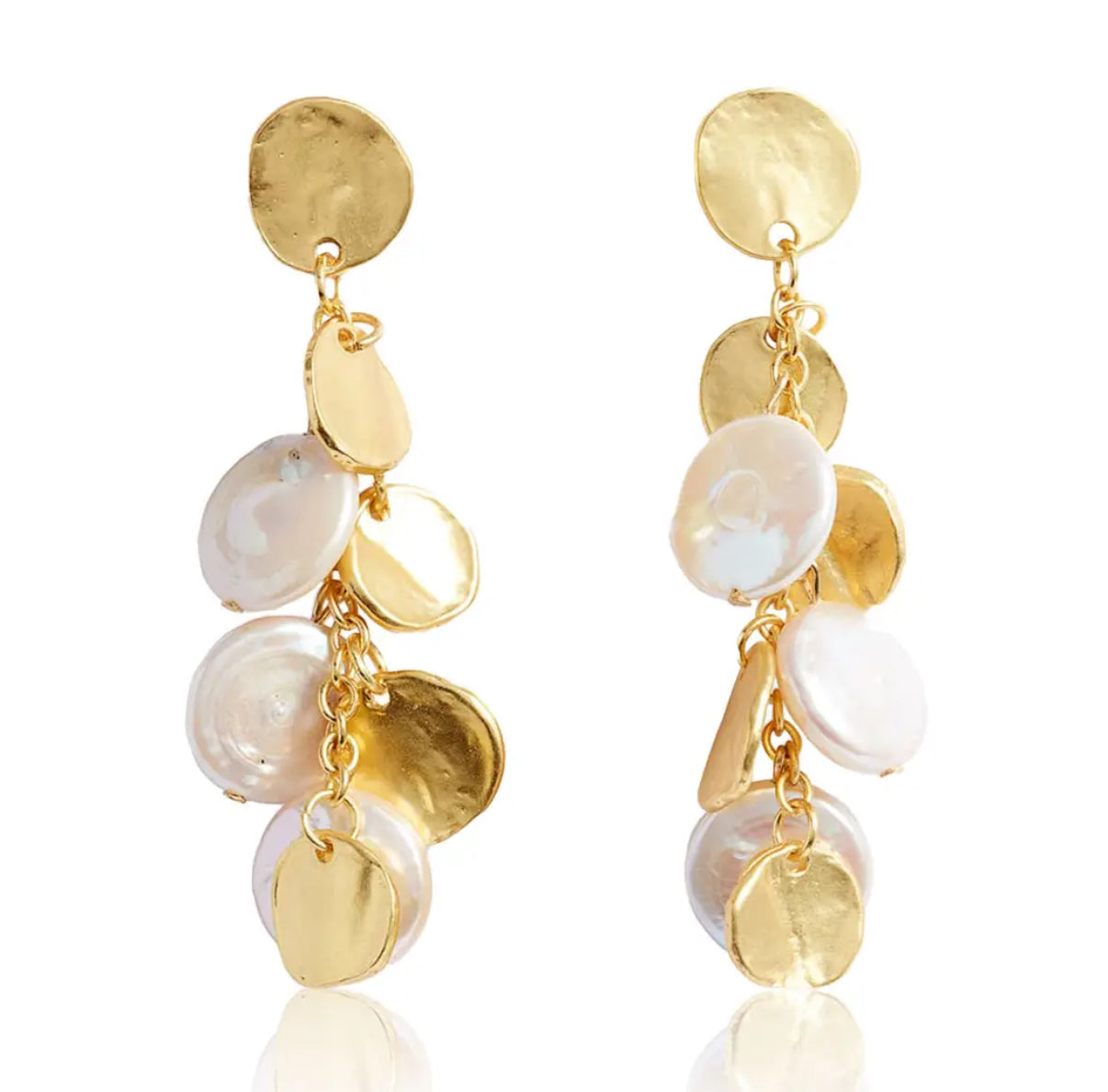 Pearl & Gold Statement Drop Earring