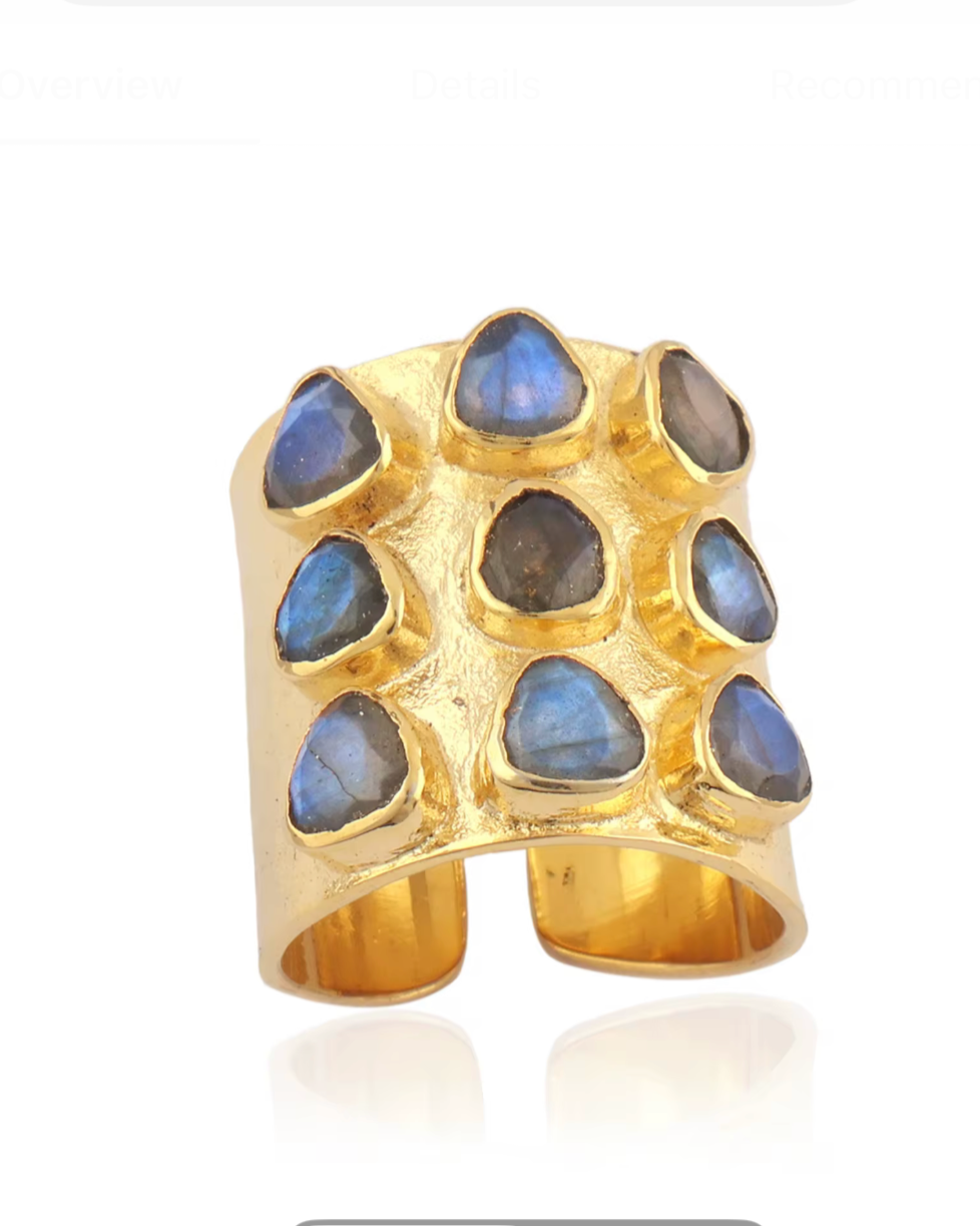 Blue Labradorite Cuff Ring