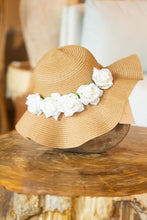 Load image into Gallery viewer, Summer Hat with White Flower Headband
