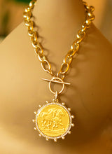 Load image into Gallery viewer, Hainaut Horse Coin Pendant Necklace
