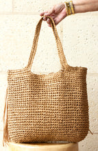 Load image into Gallery viewer, Boho Chic Khaki Raffia Bag
