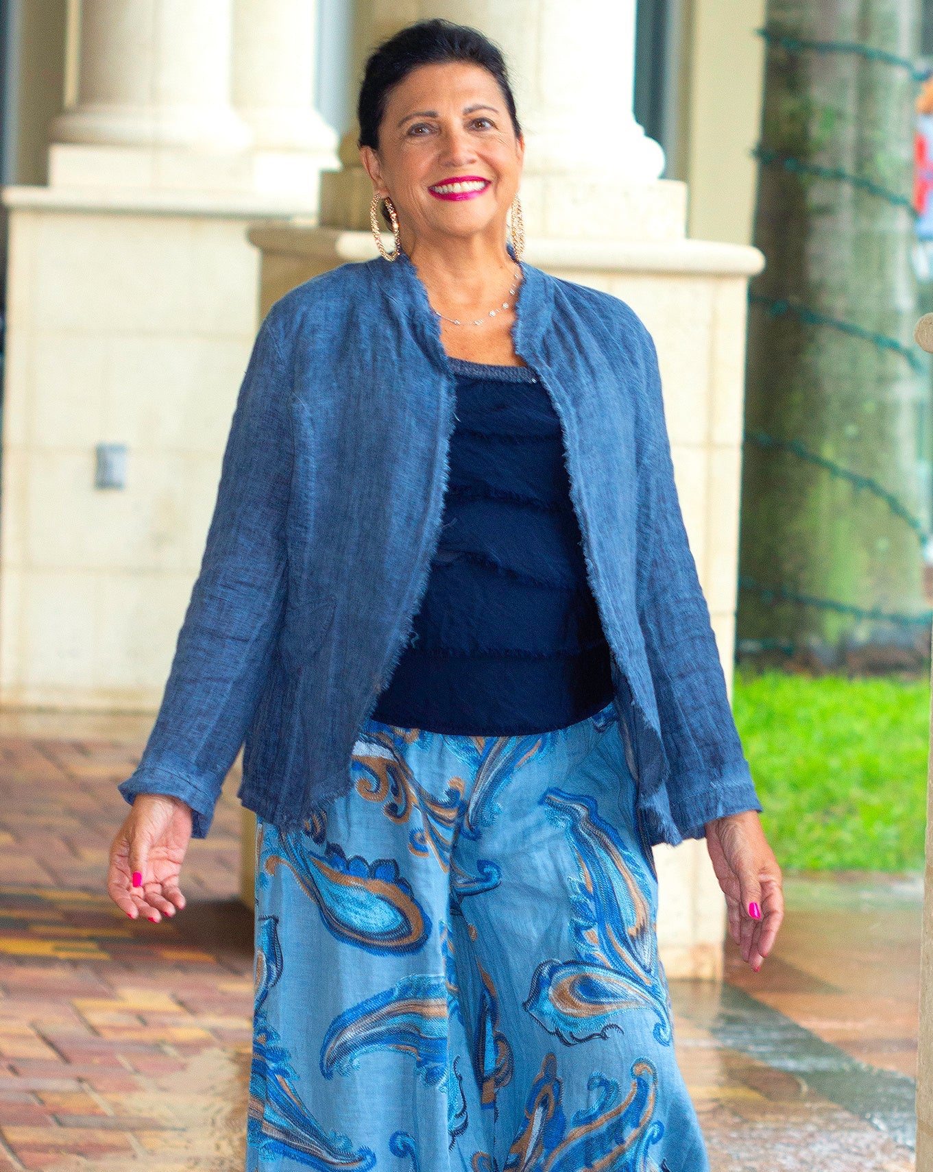 Italian Jean Blue Linen Jacket