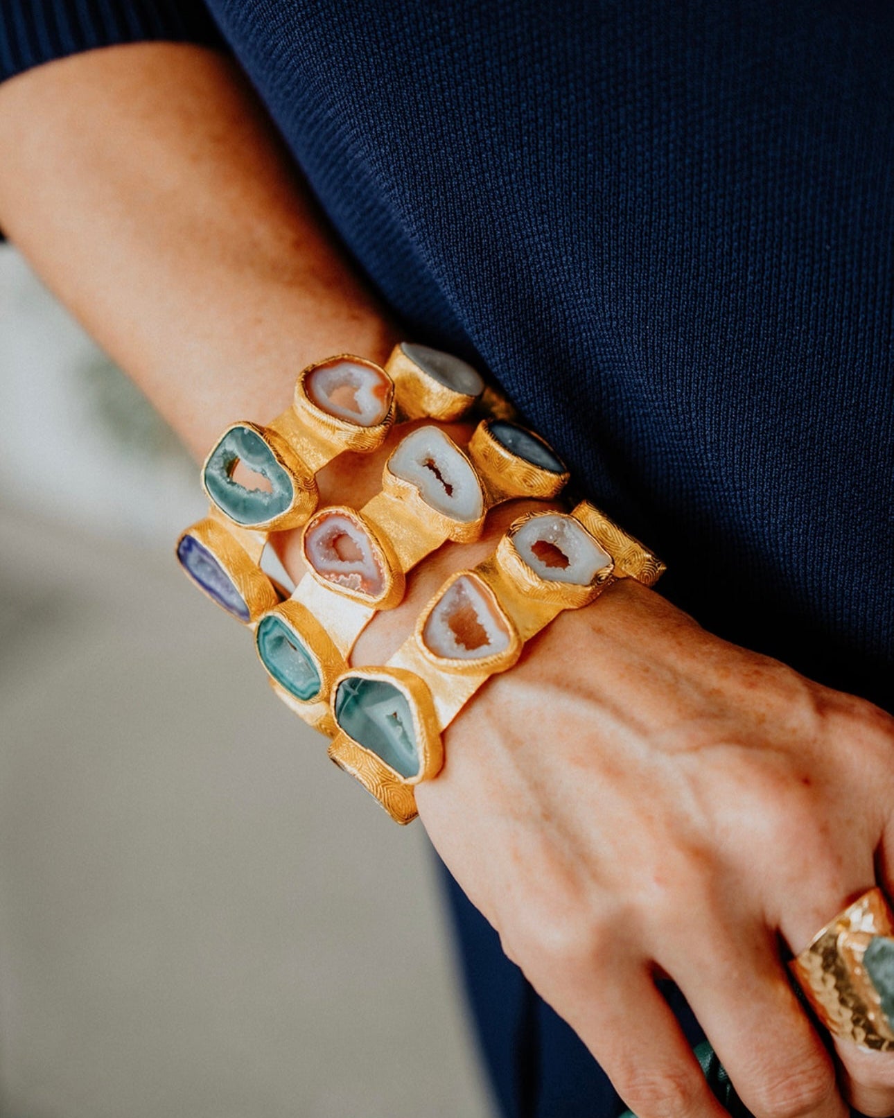 Stone bangles cuff colors