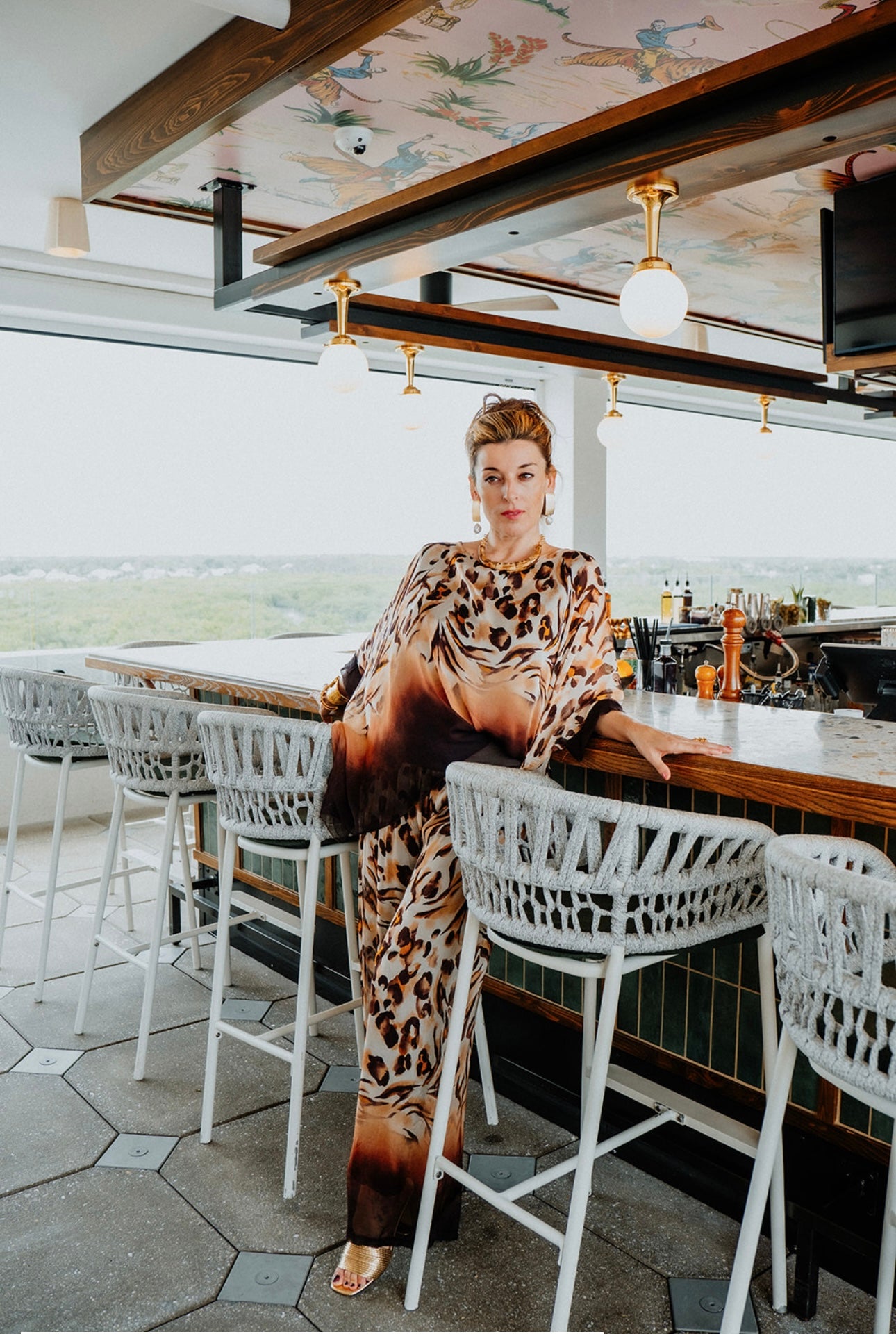 Italian Silk Animal Print Set- Top