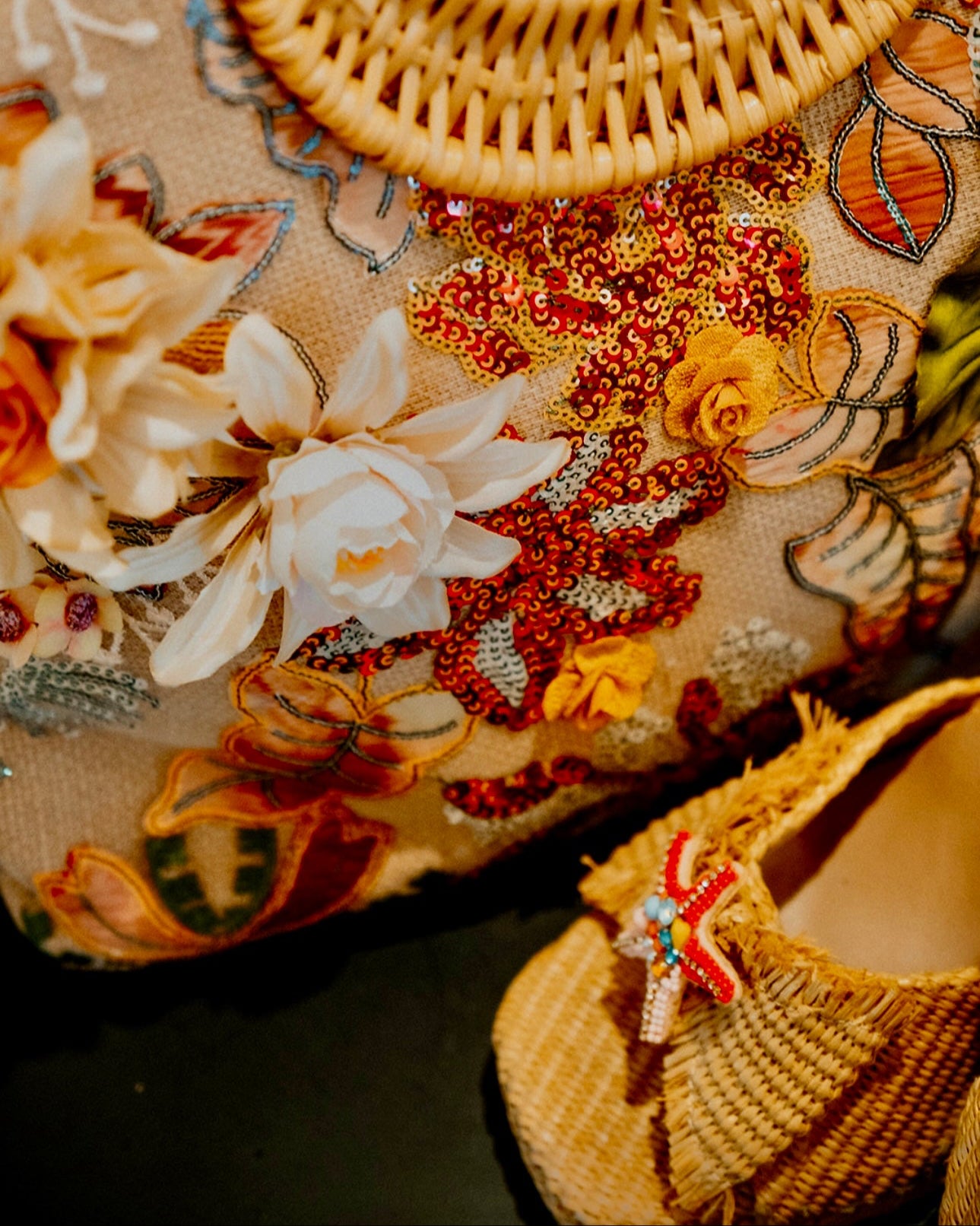 Coral Starfish Raffia Heels