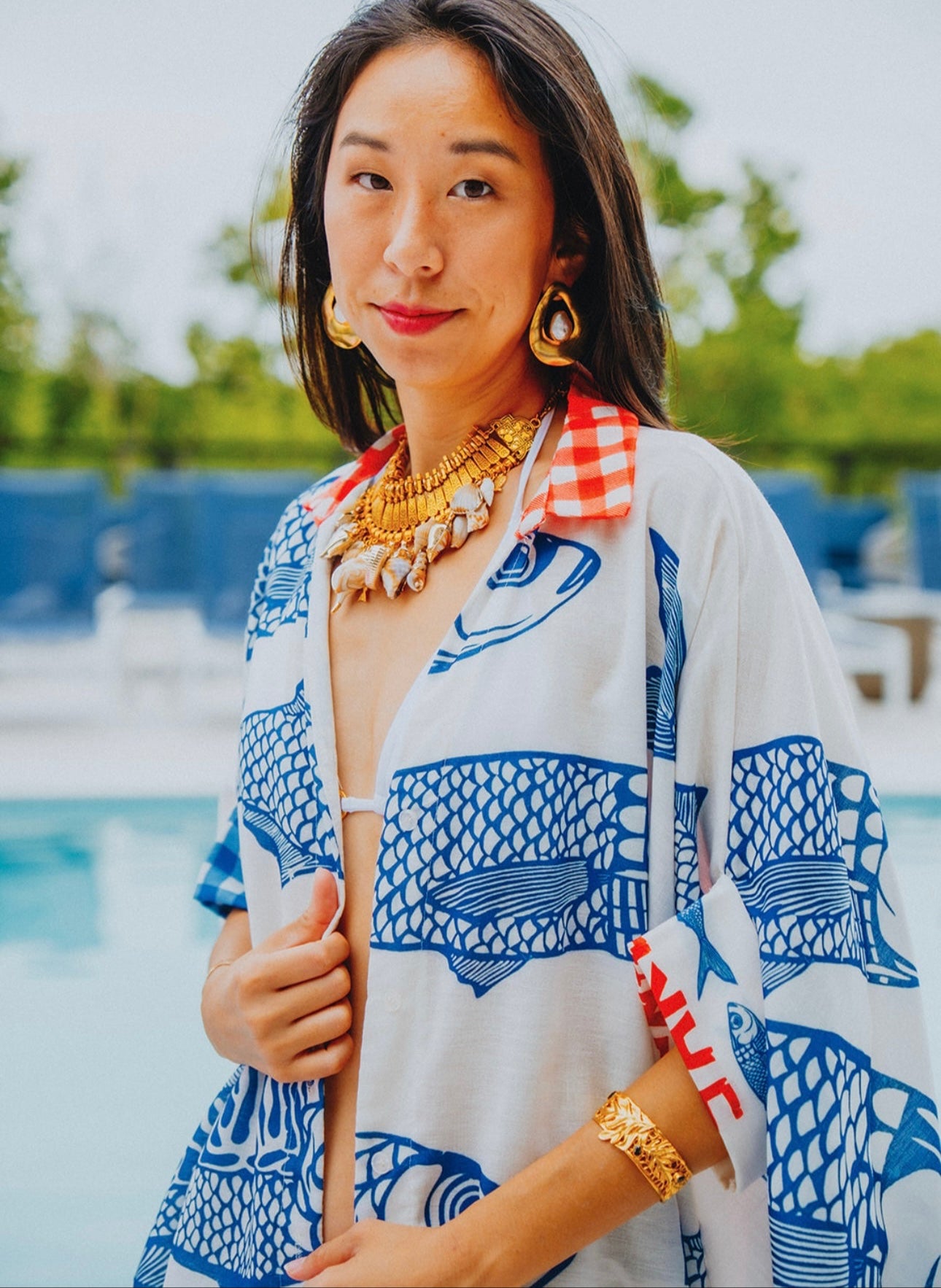 Printed Statement Ruffle Sleeve Shirts