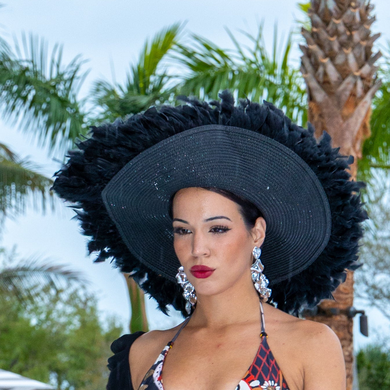 Silver Crystal Cascade Statement Earrings