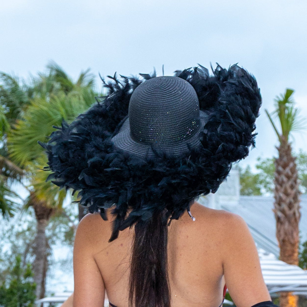 Black Feather Statement Hat