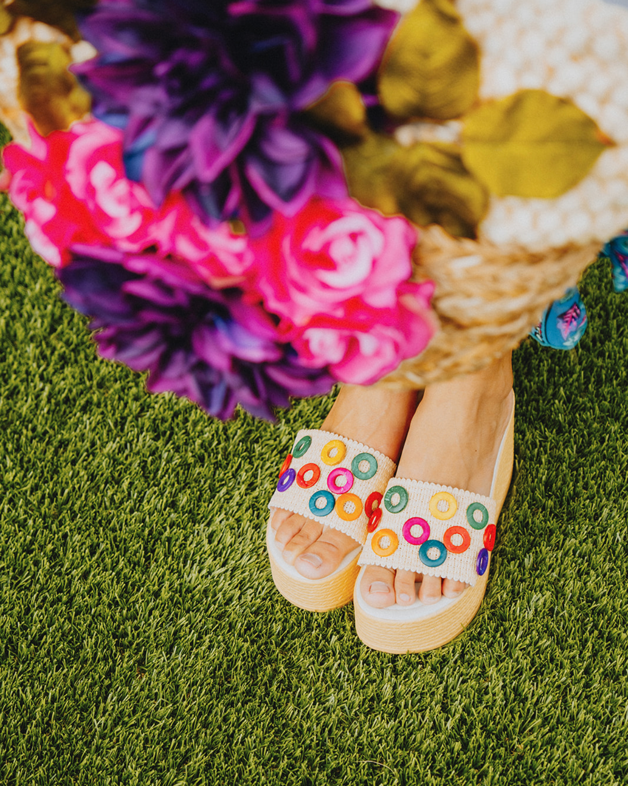 Bold Bloom Market Tote – Purple & Pink Floral Edition