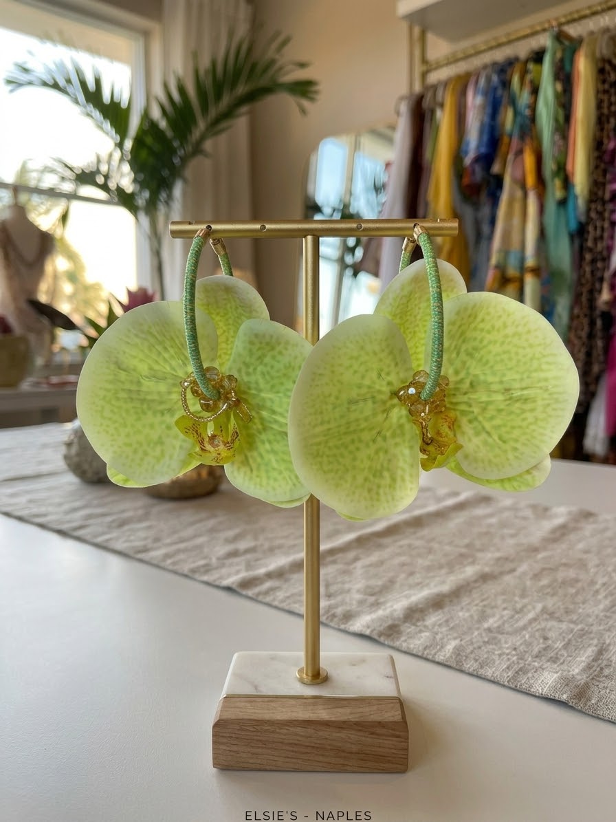 Limon Orchid Hoop Earrings