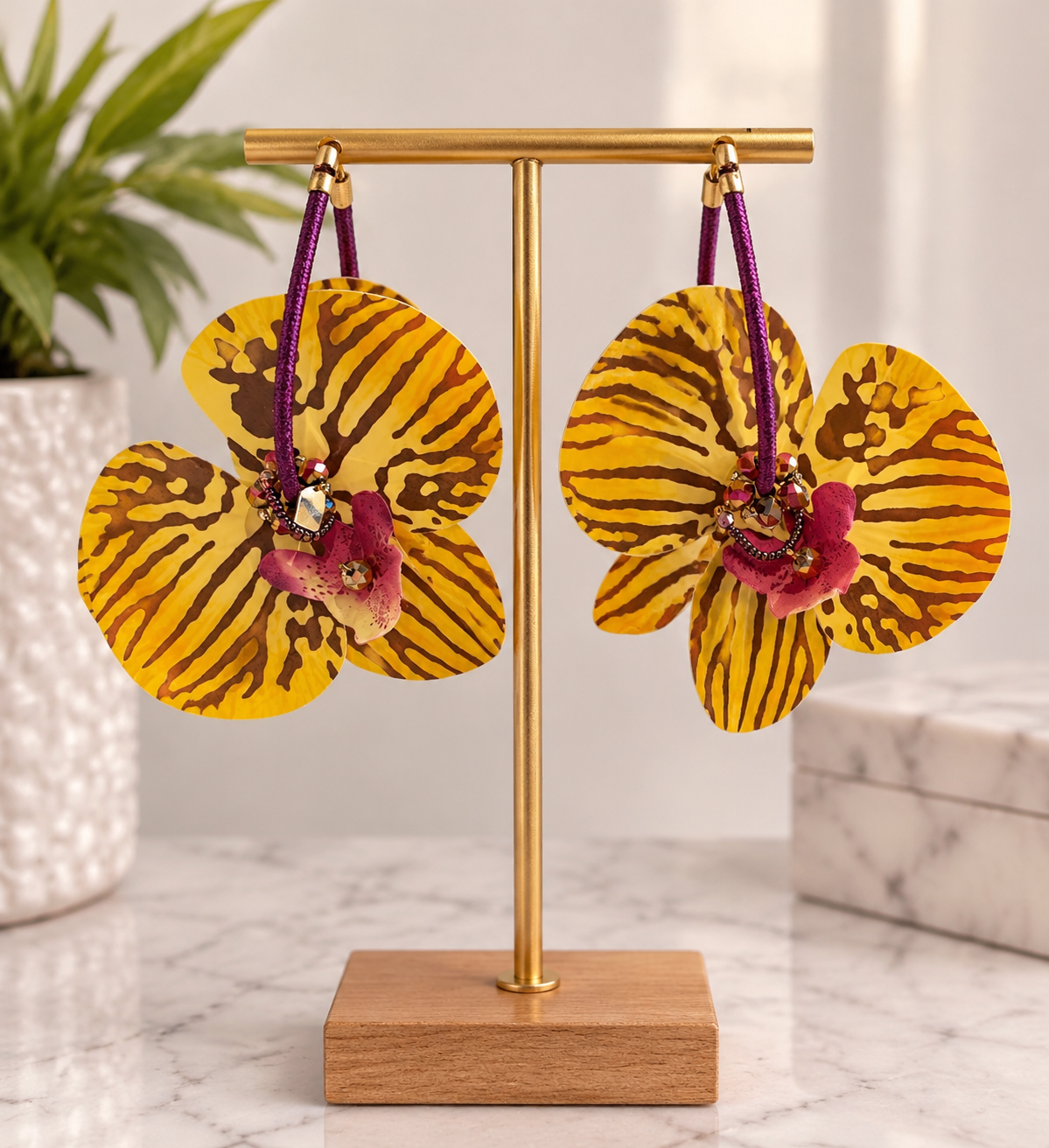 The Orchid Bloom Statement Earrings