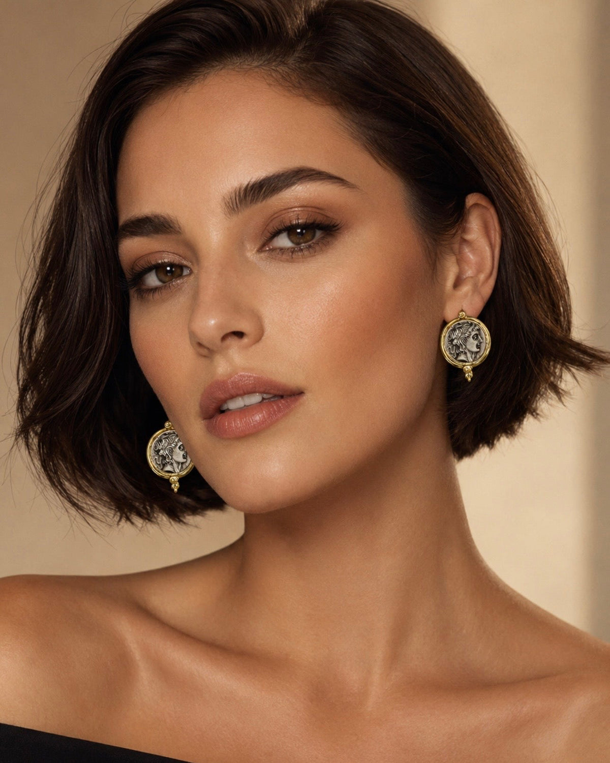 Aurelia Roman Coin Statement Earrings