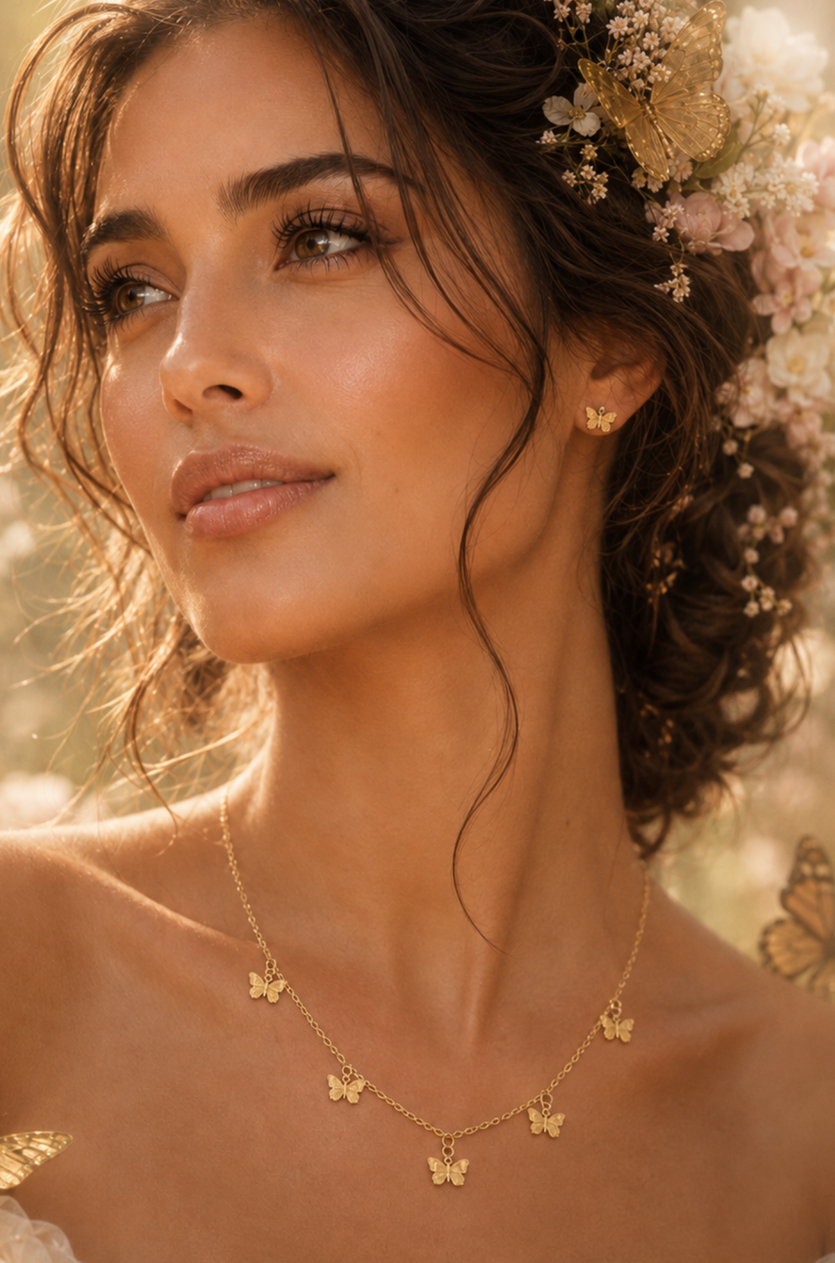 Five Butterflies in Flight Necklace