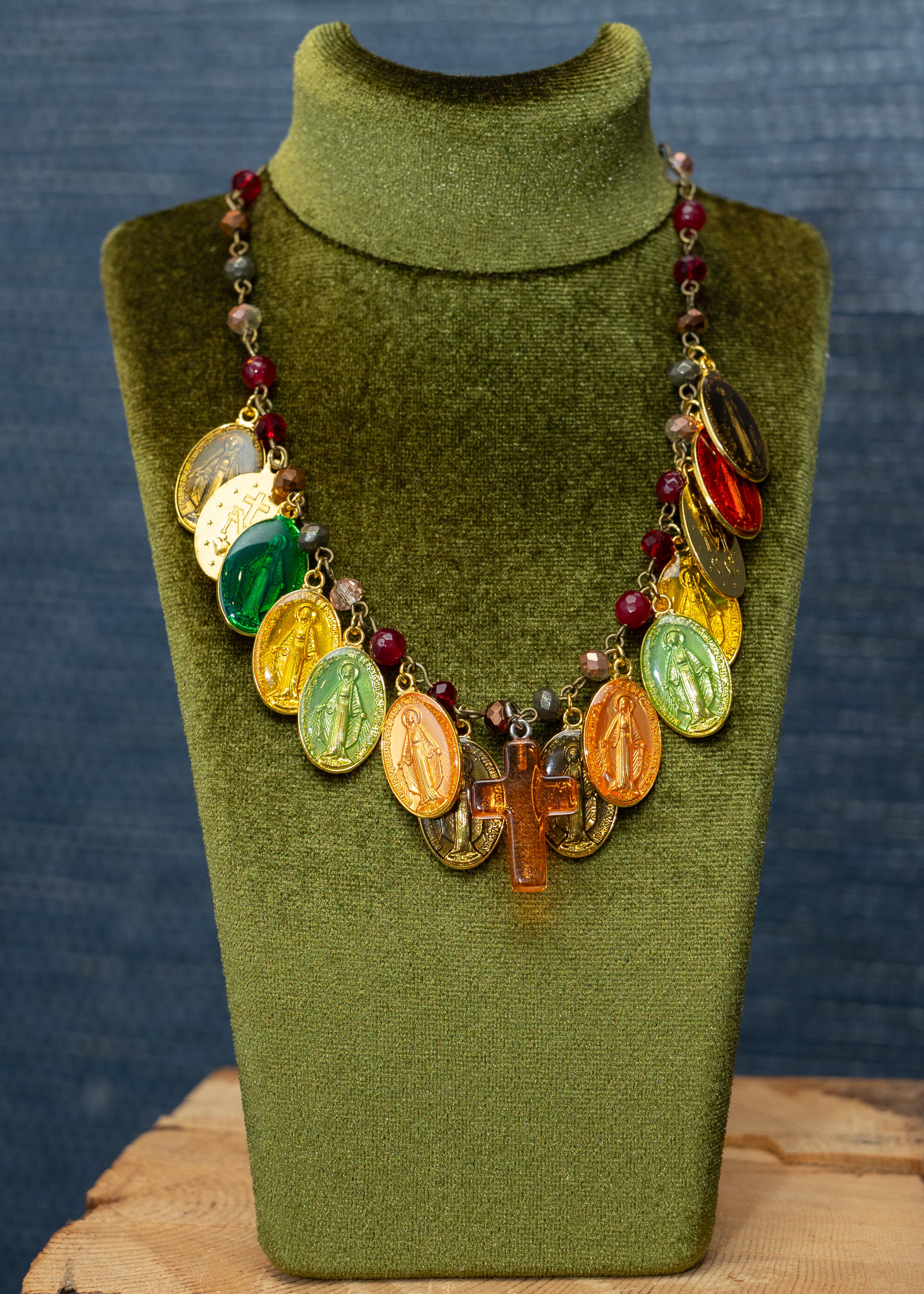 Sacred Medal Cross Statement Necklace